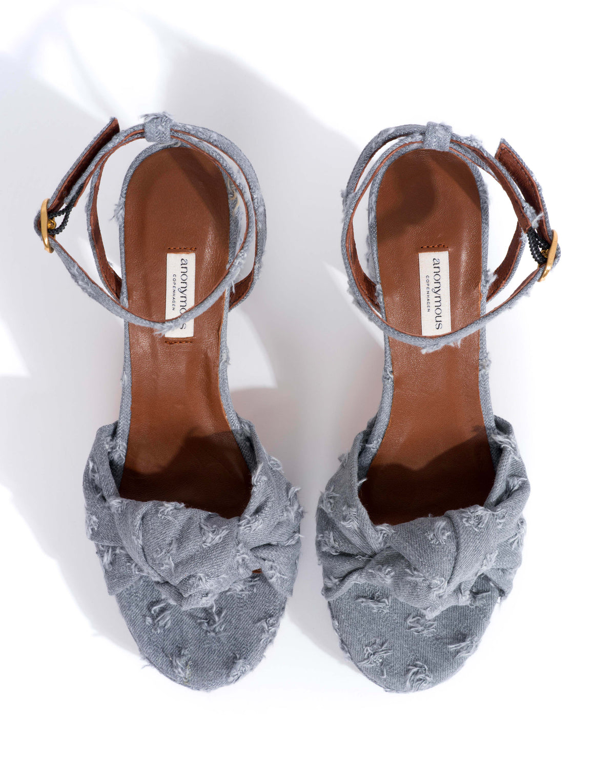 Aliza 85 platform Denim Distressed washed grey