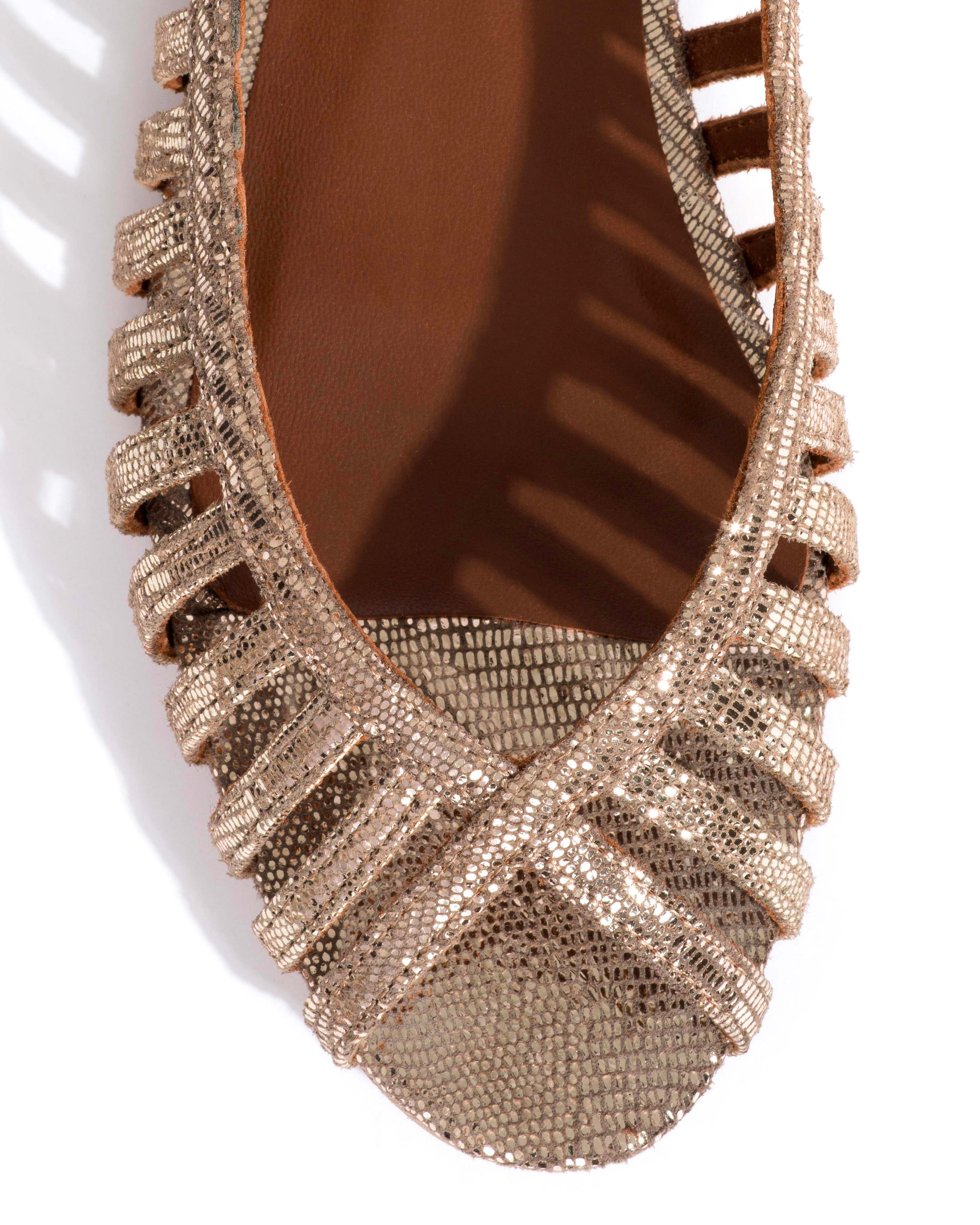 Carminho 10 Lizard metallic goat Vintage champagne