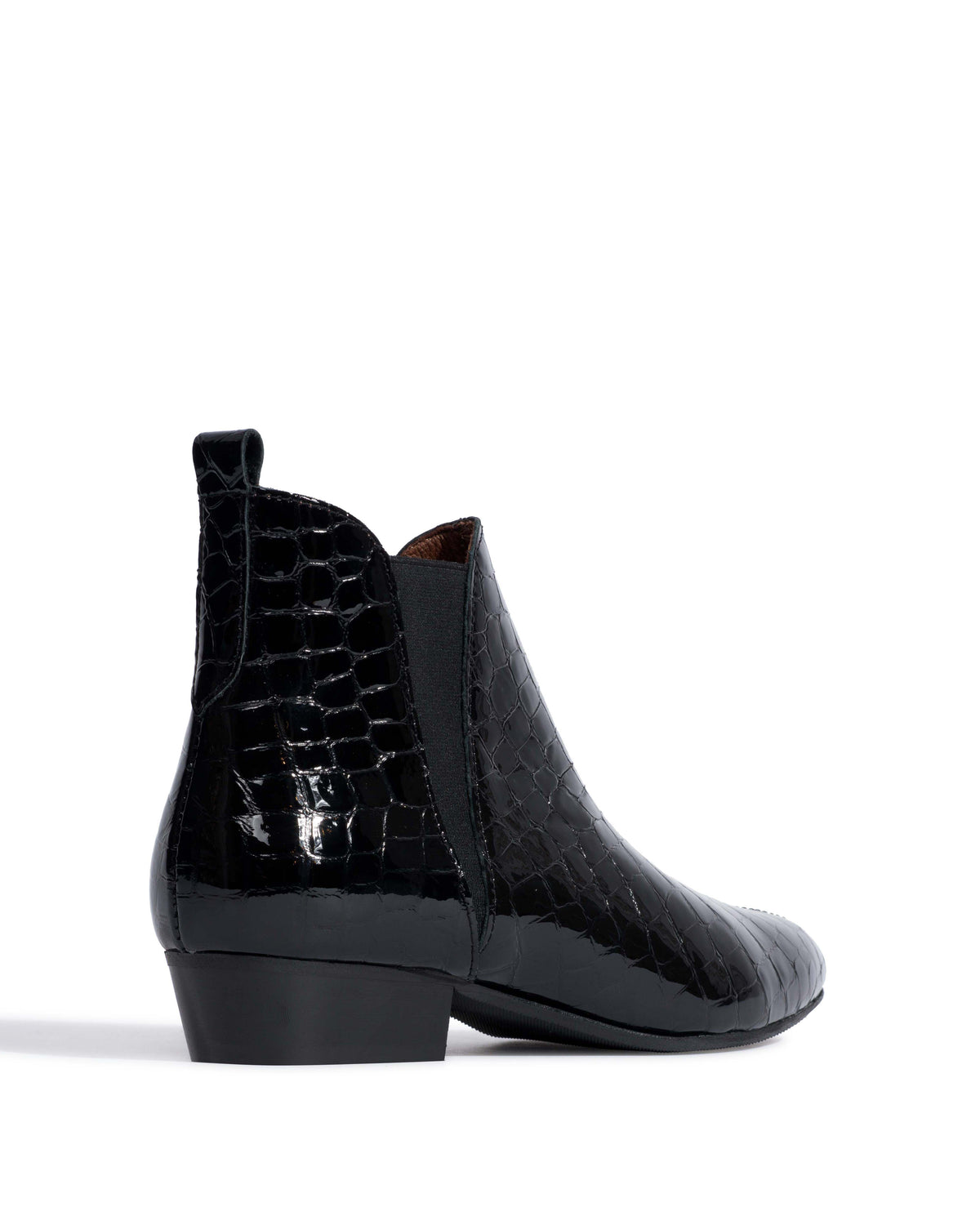 Rita Polished croco calf Black