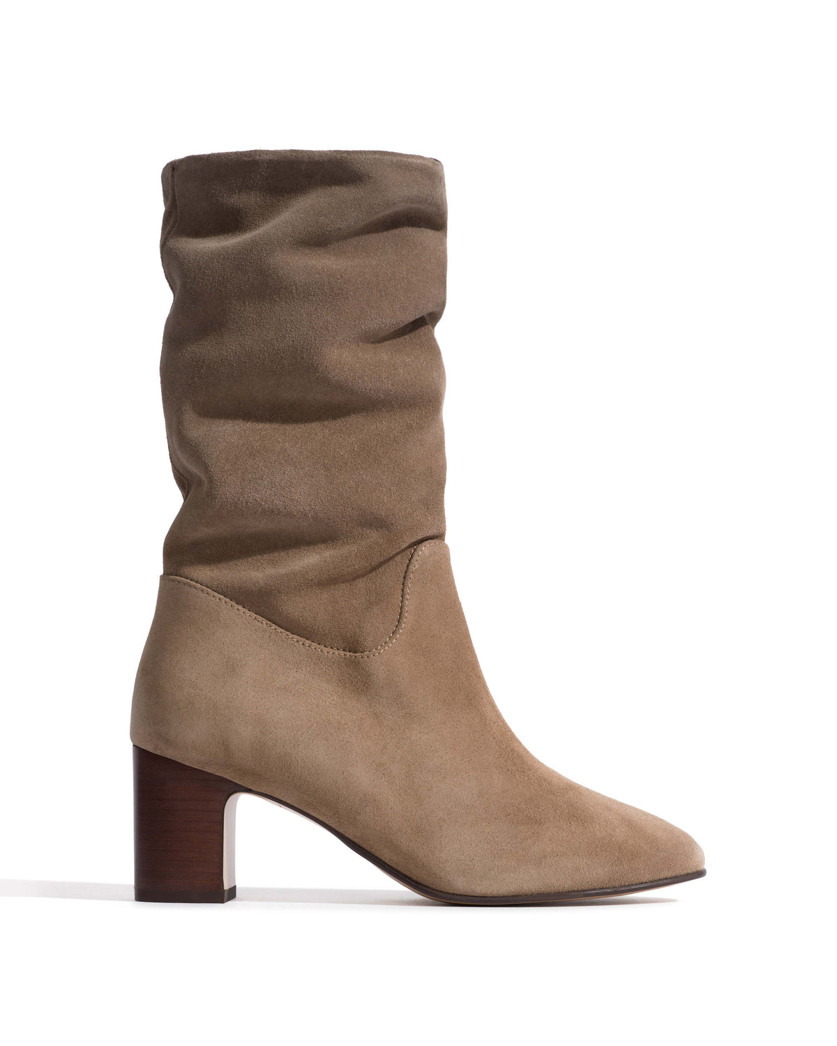 Cacha 55 stacked Calf suede Mushroom