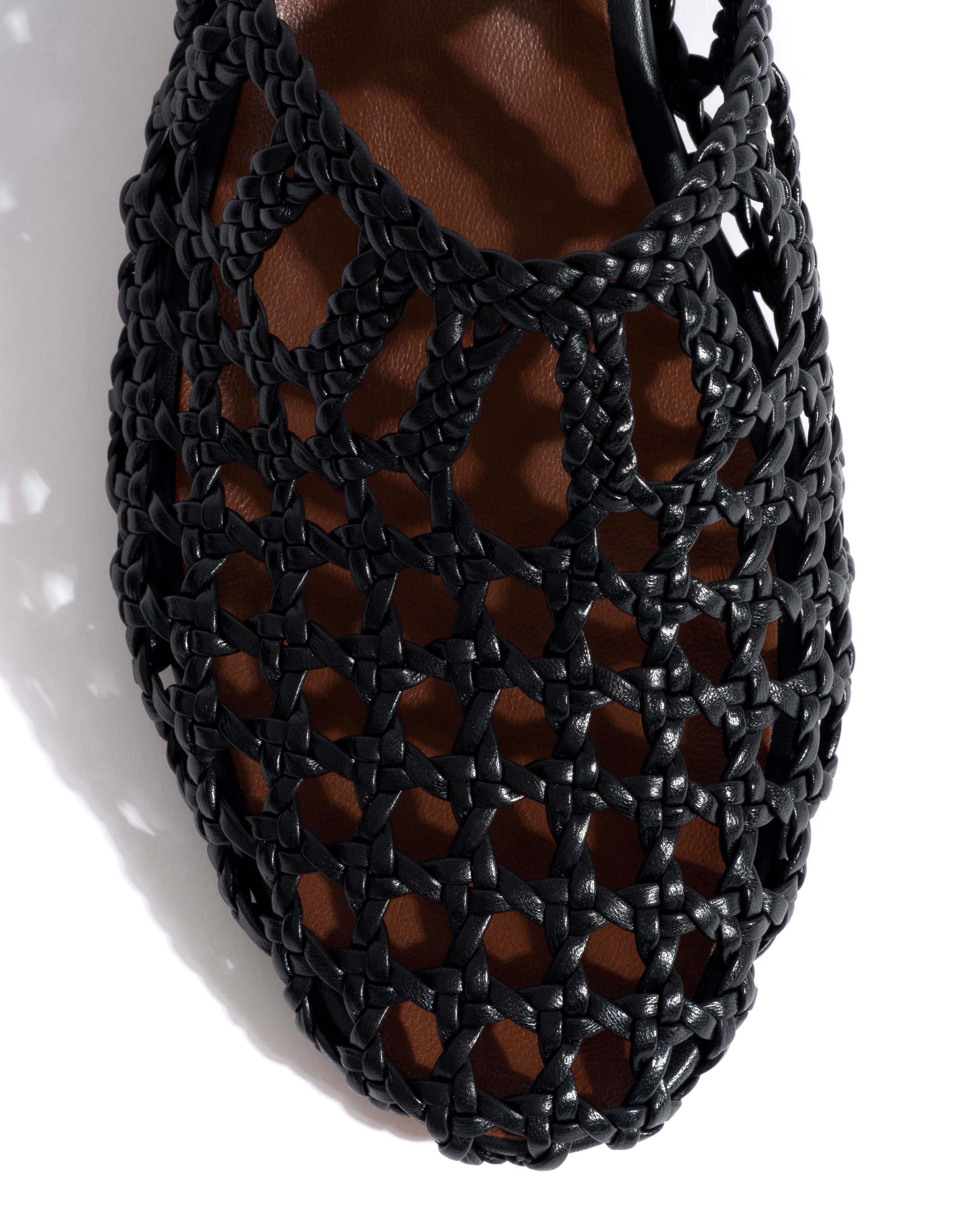 Sabrina 40 hand-braided leather Black