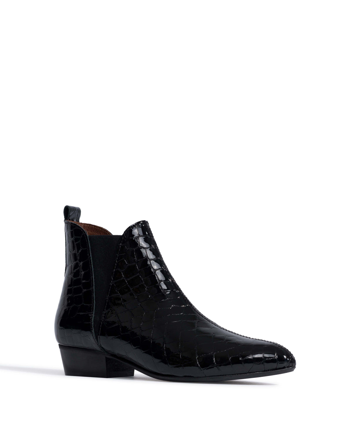 Rita Polished croco calf Black