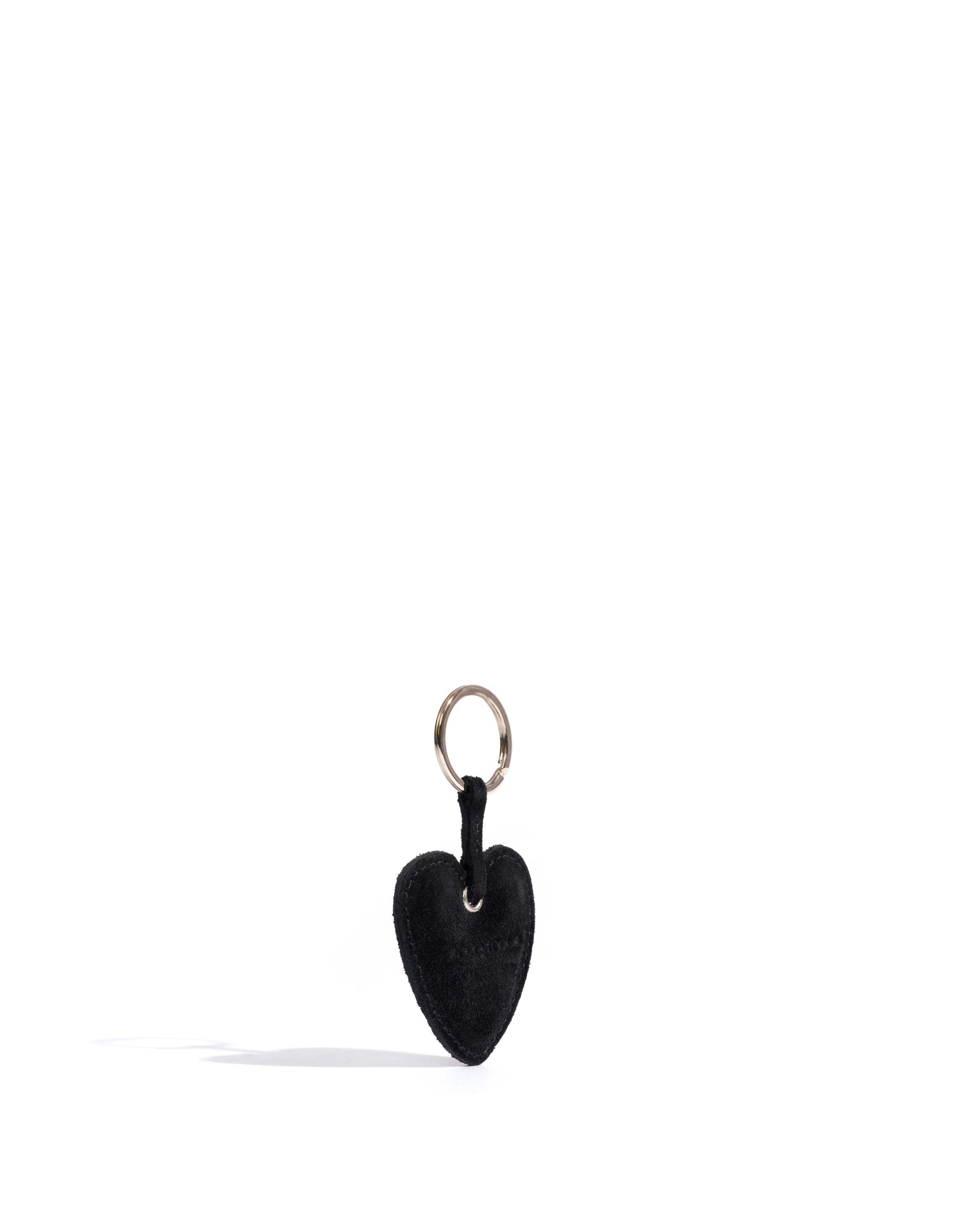 Heart keyring Calf suede Black - Anonymous Copenhagen Small Leather Goods