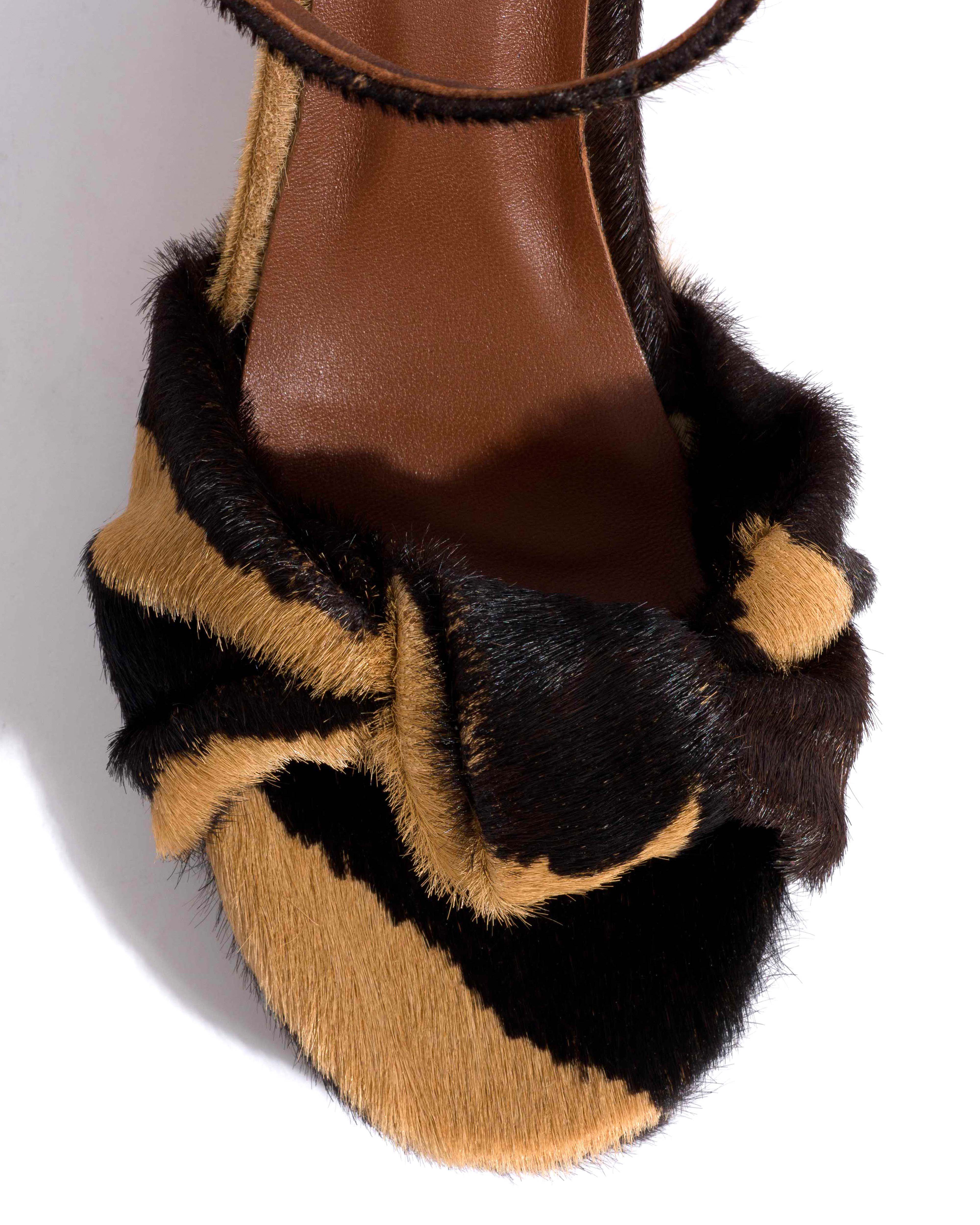 Aliza 85 platform Calf hair Tapir