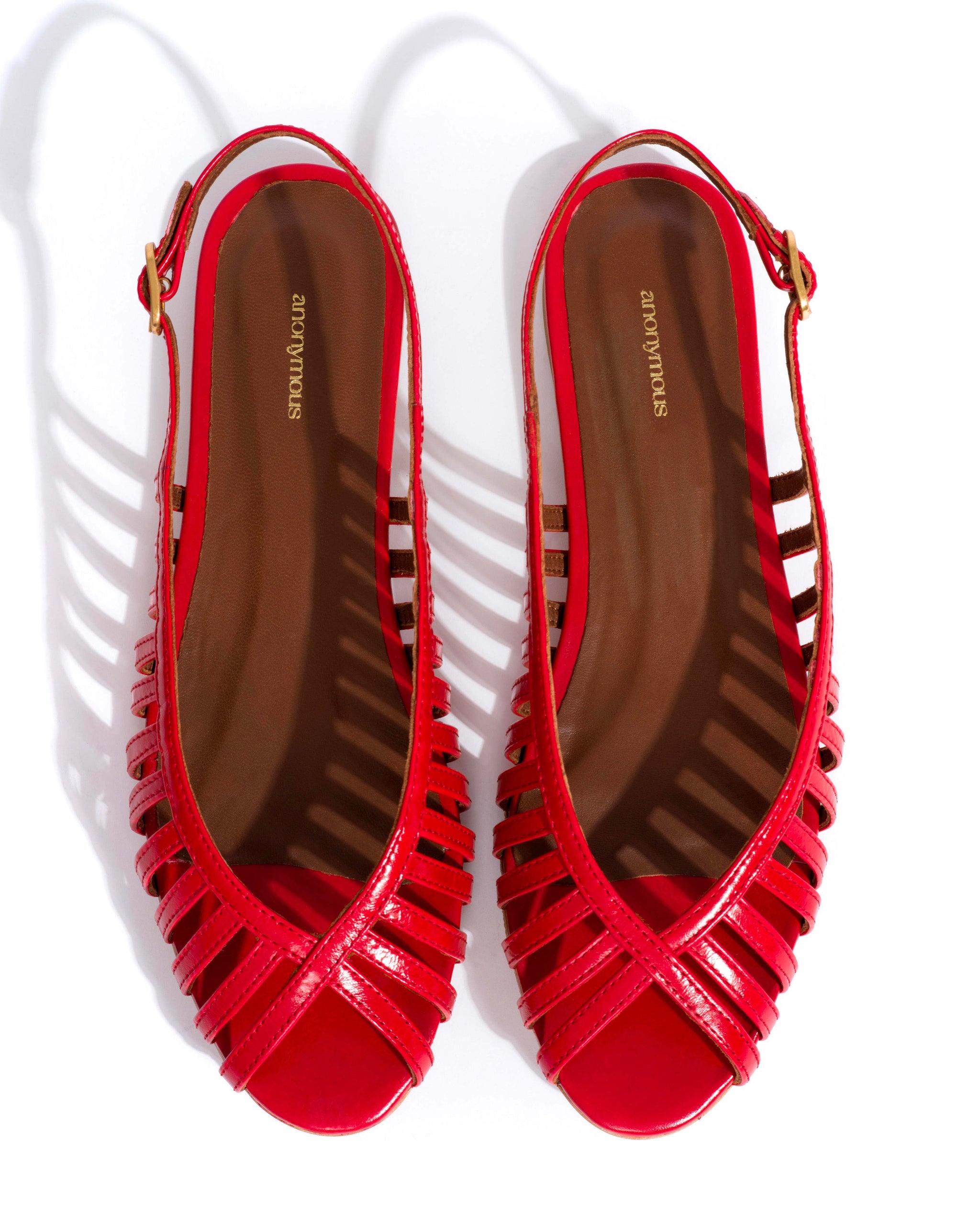 Carminho 10 Crinkled polished goat Scarlet - Anonymous Copenhagen Flat sandals