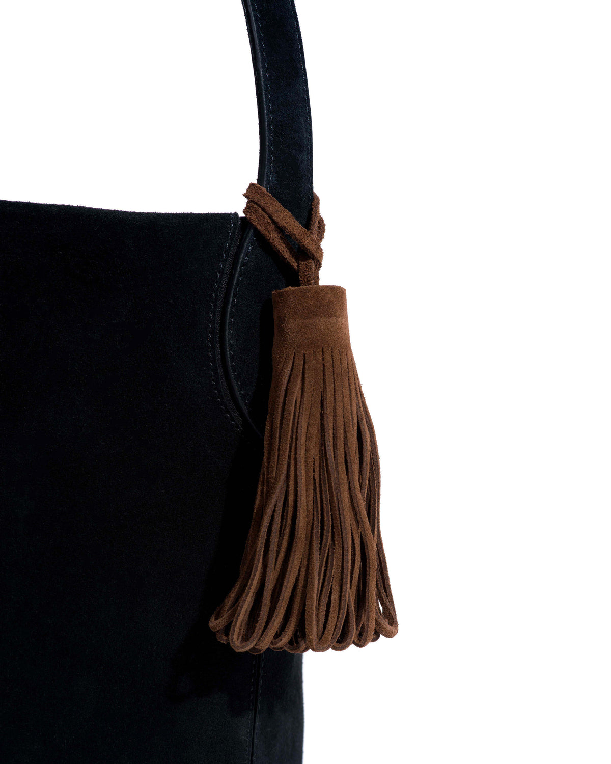 Katty fringe keyring Calf suede Coffee brown