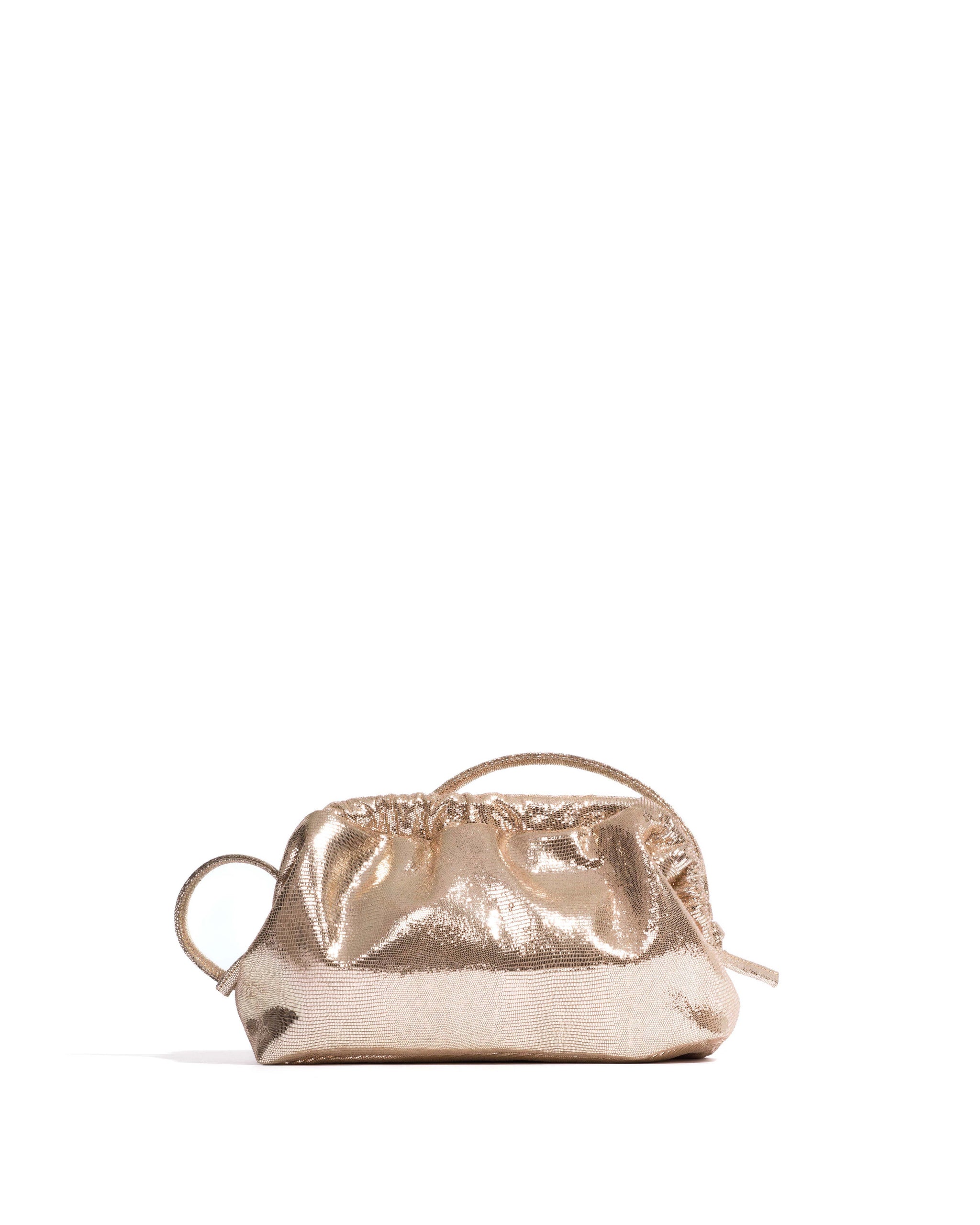 Hally classic cloud bag Lizard metallic goat Vintage champagne