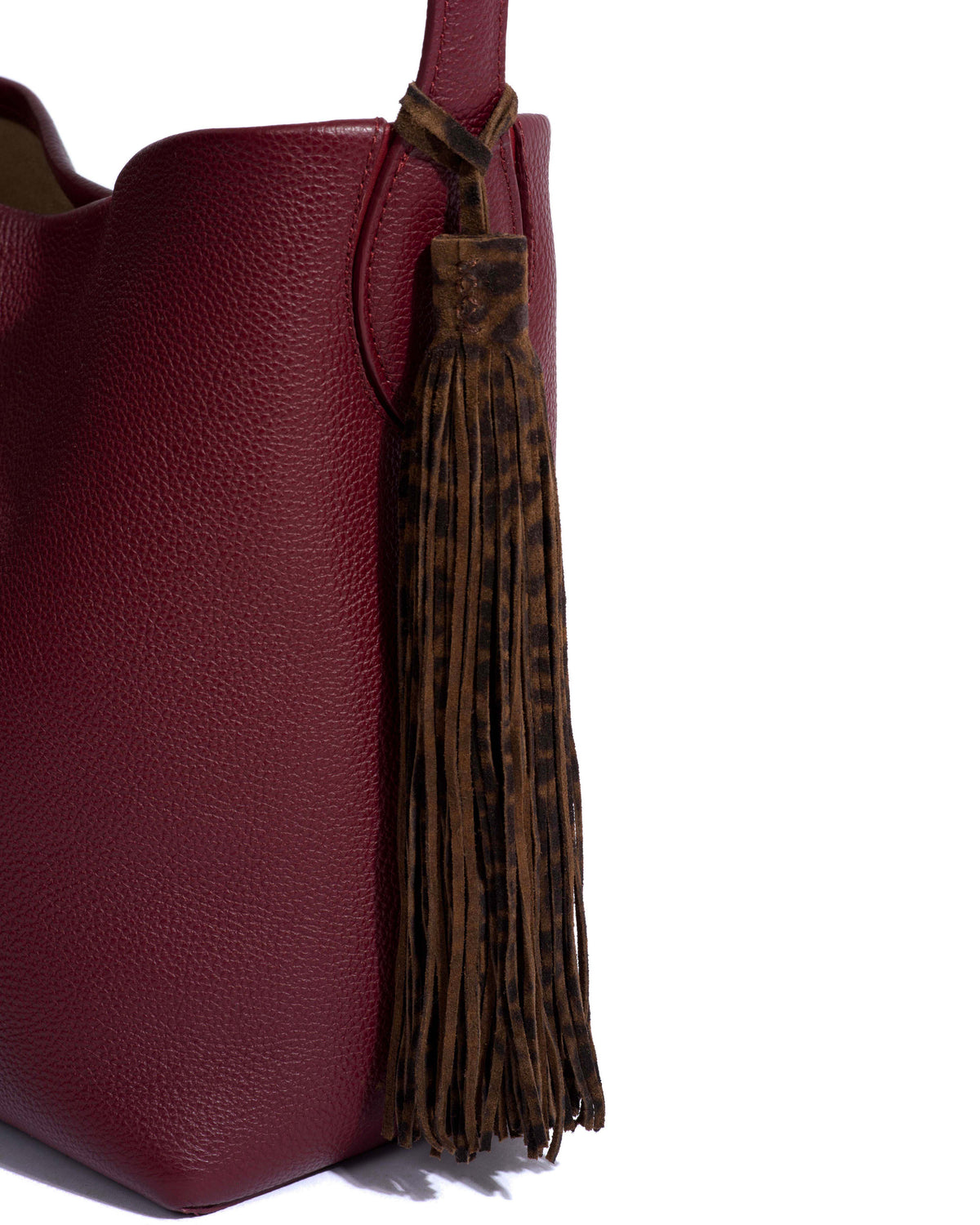 Langley fringe keyring Calf suede print Jaguar