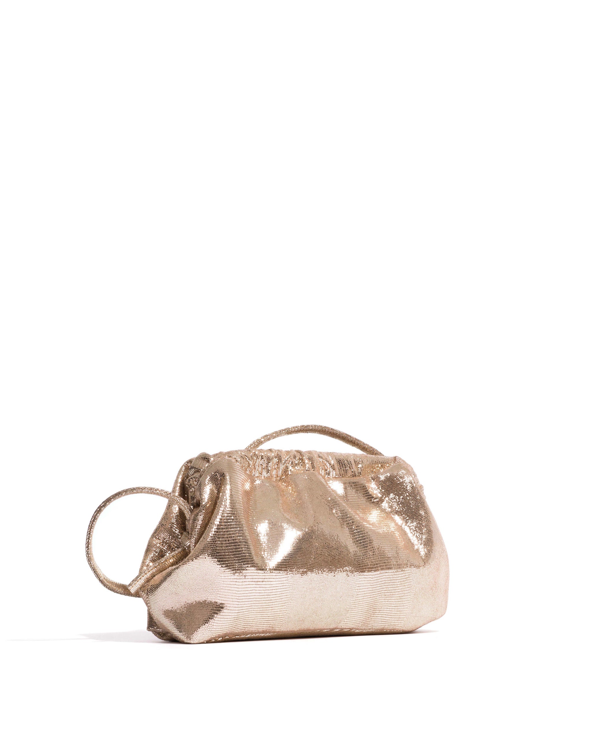 Hally classic cloud bag Lizard metallic goat Vintage champagne