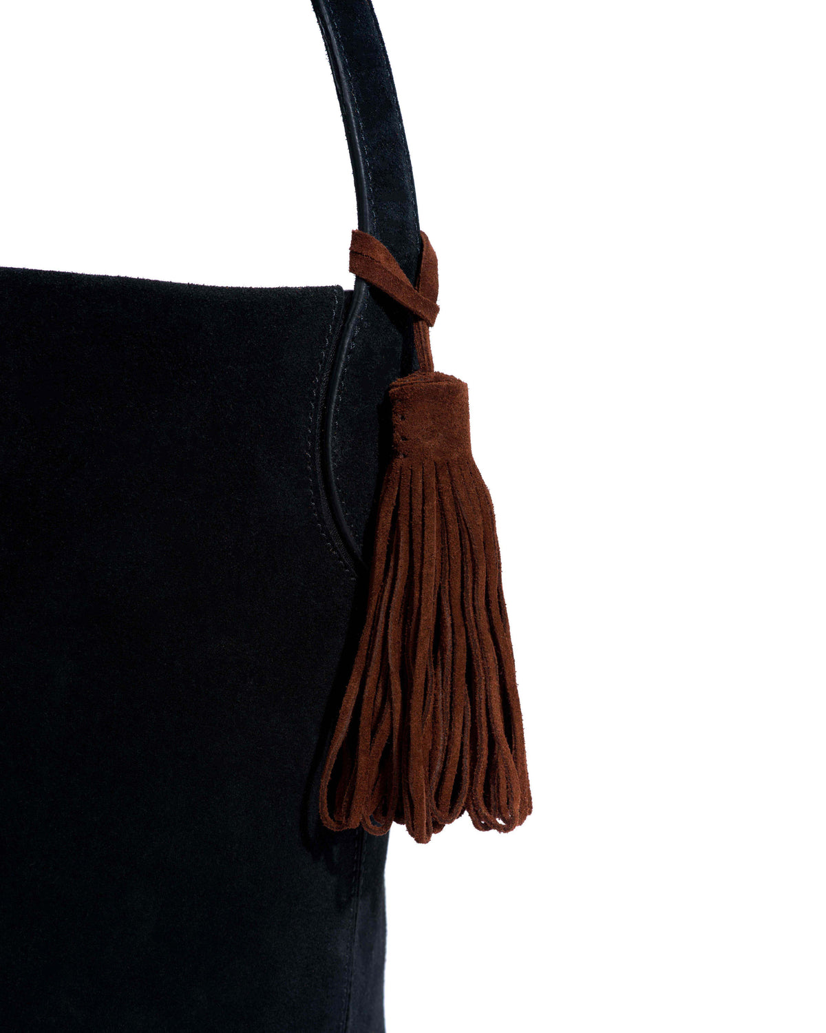 Katty fringe keyring Calf suede Chocolate
