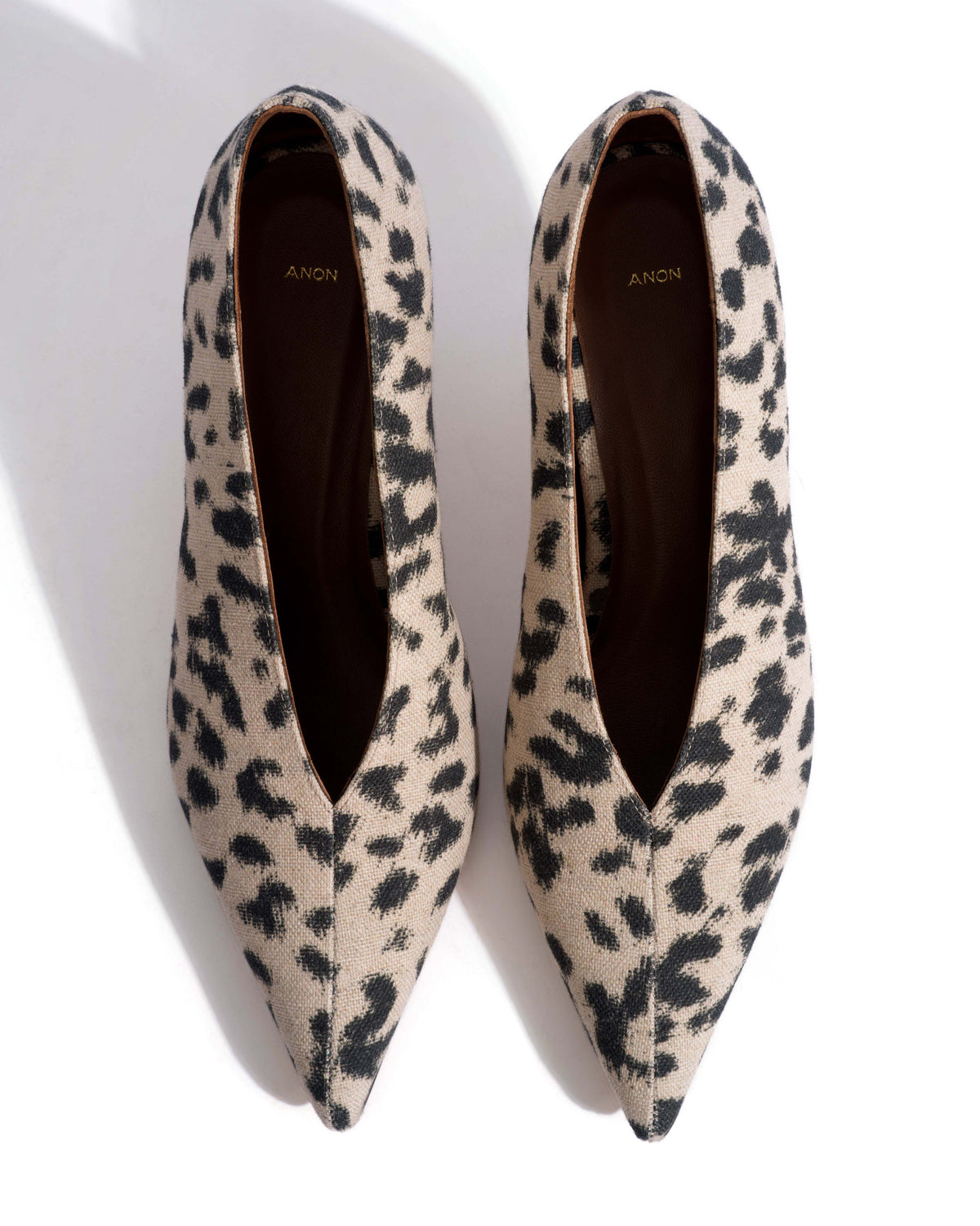 Phia 55 pin Natural cotton-linen Leopard