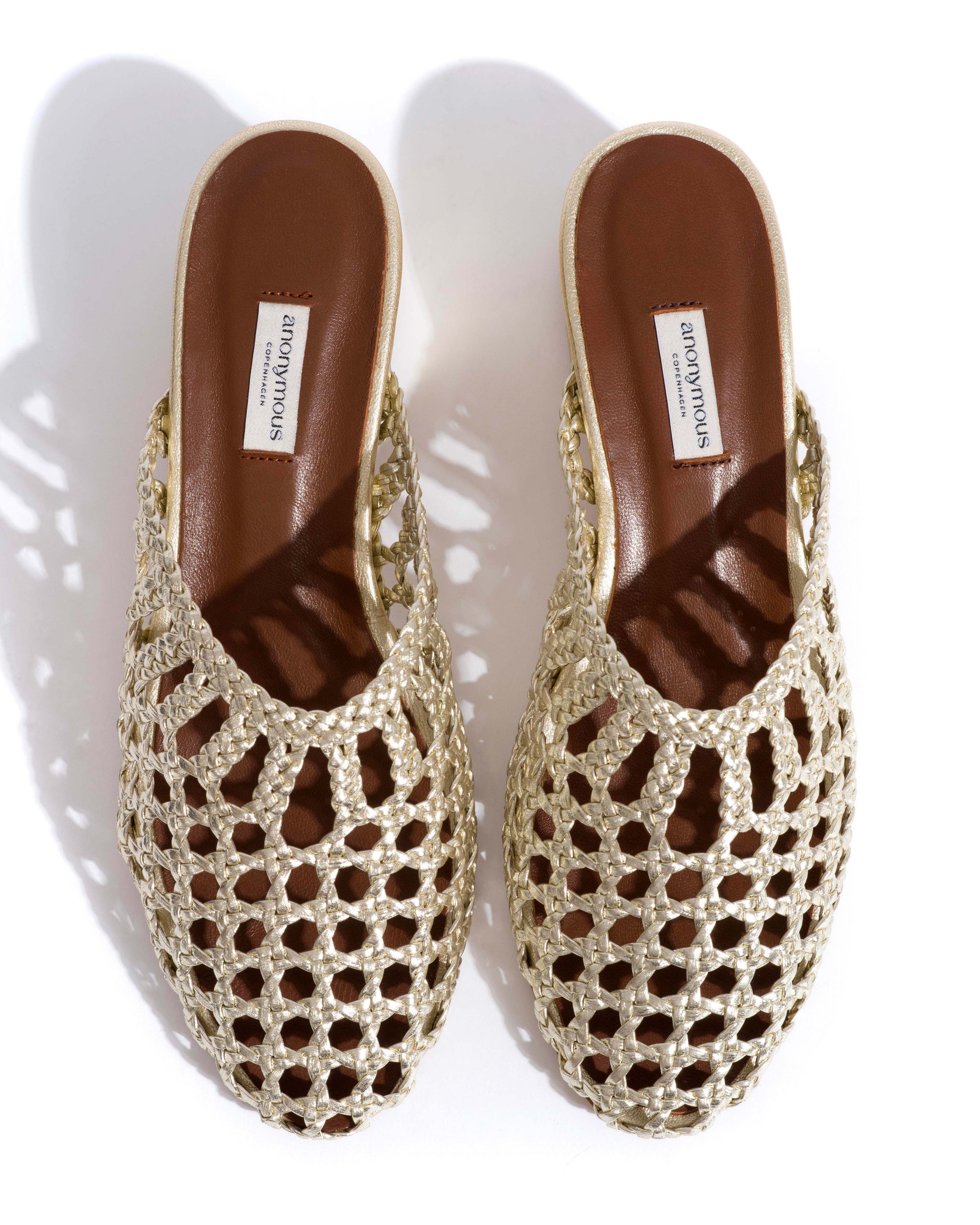 Sabrina 40 hand-braided leather Champagne - Anonymous Copenhagen Heels