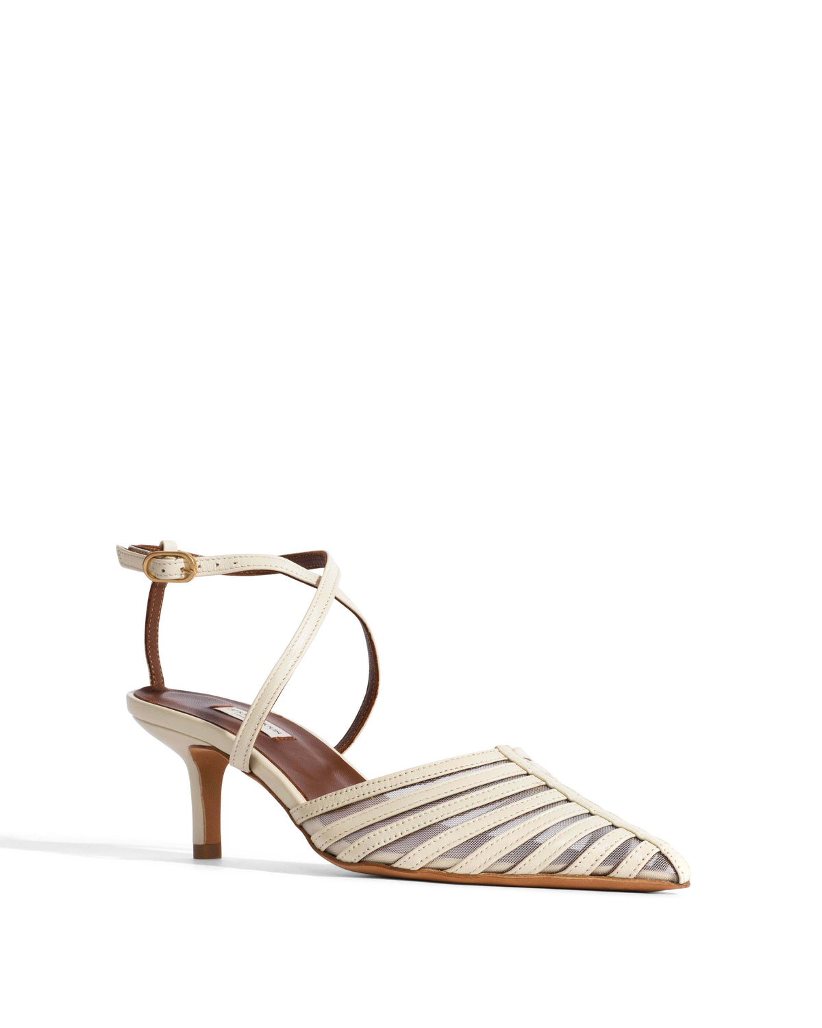 Schila mesh Shiny lamb & mesh White sand