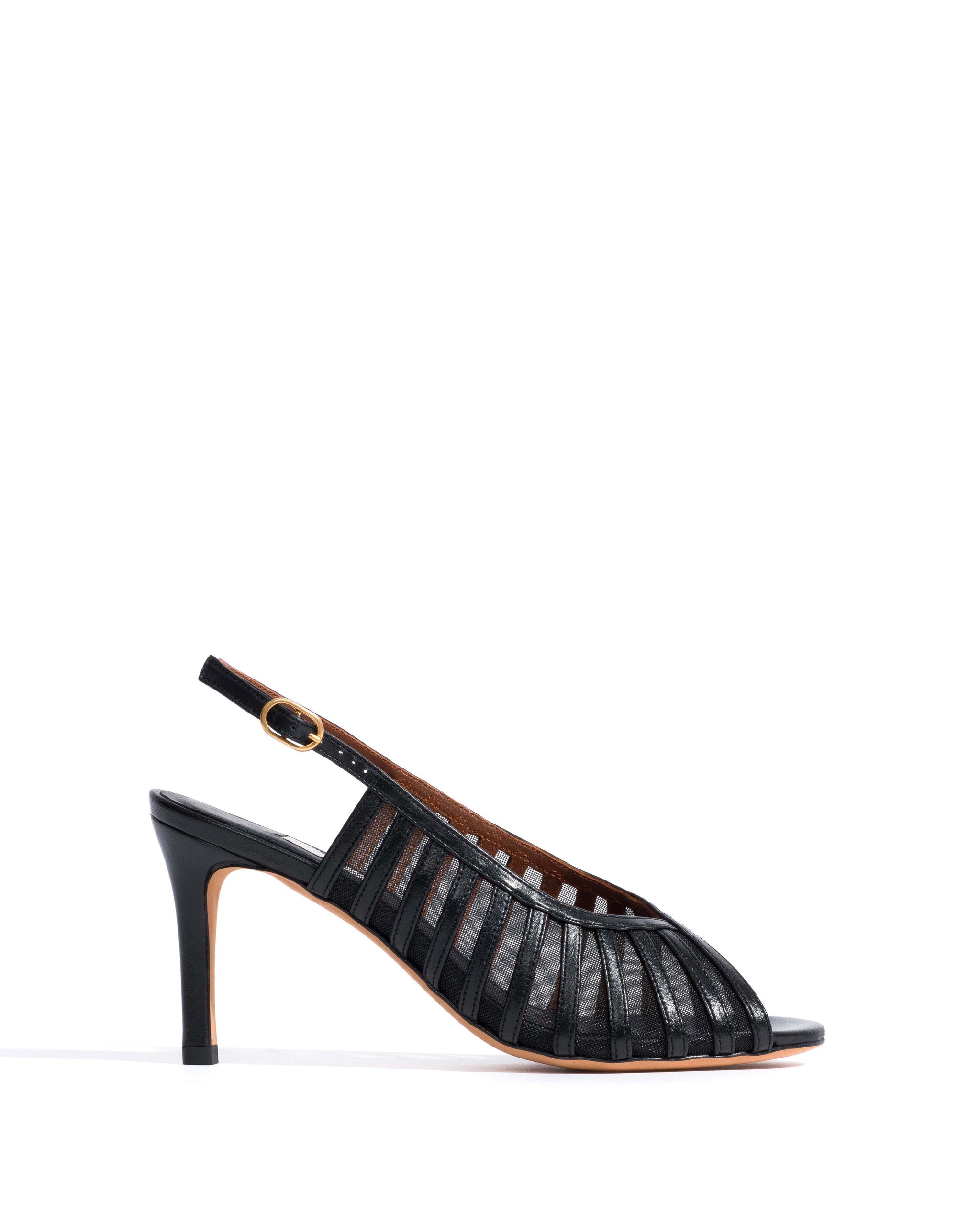 Carminho 75 mesh Shiny lamb & mesh Black - Anonymous Copenhagen Heels