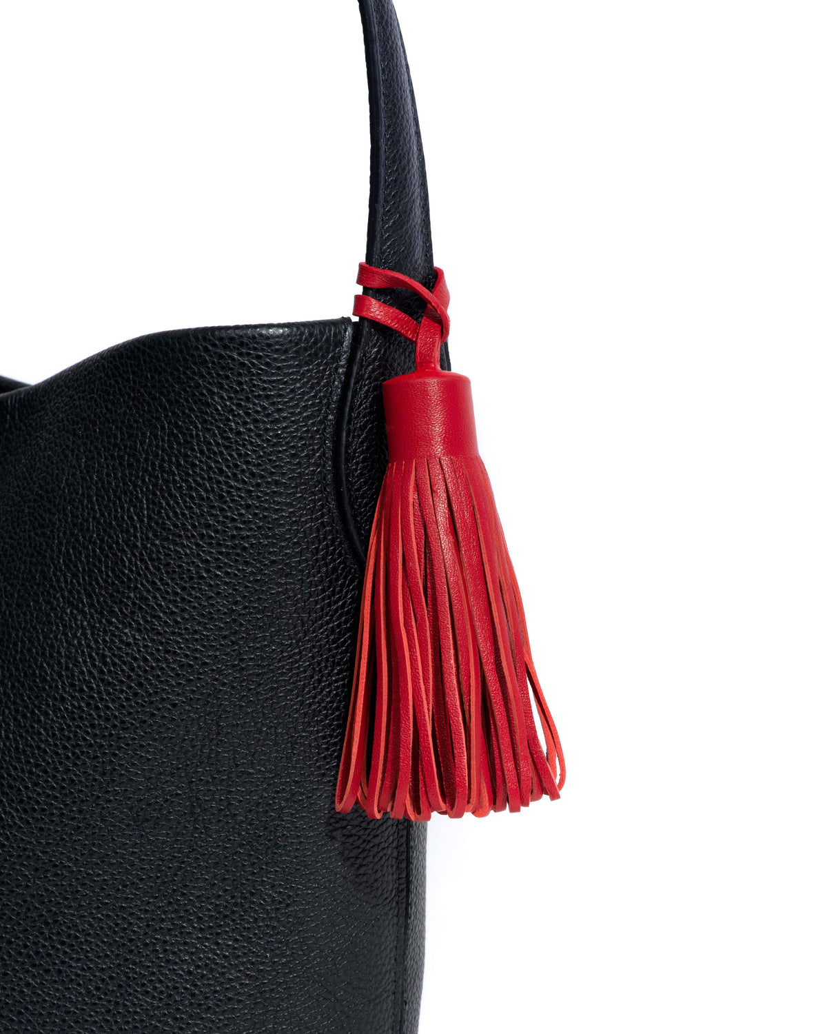 Katty fringe keyring Shiny lamb Ruby red