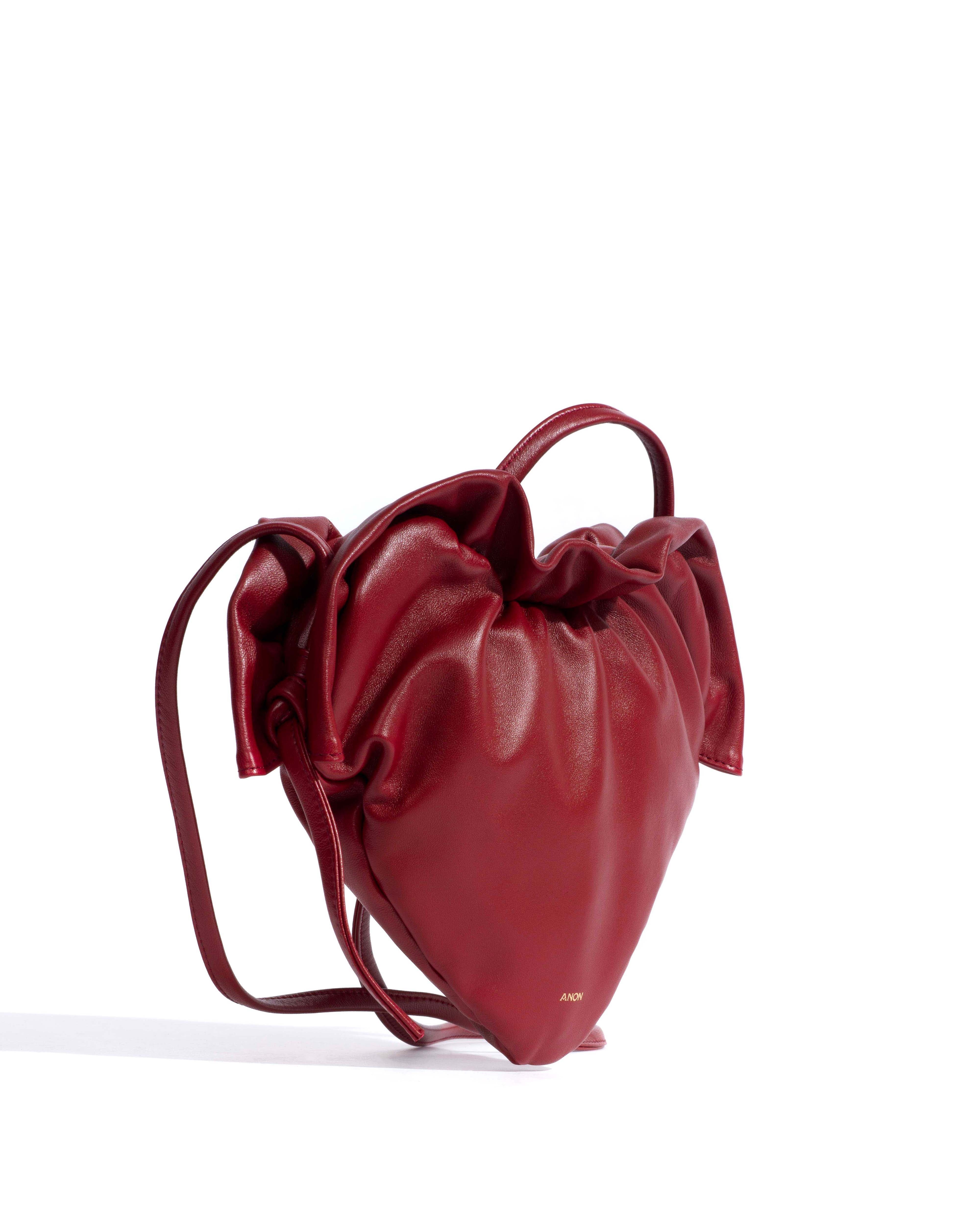 Zally classic heart bag Shiny lamb Pomegranate