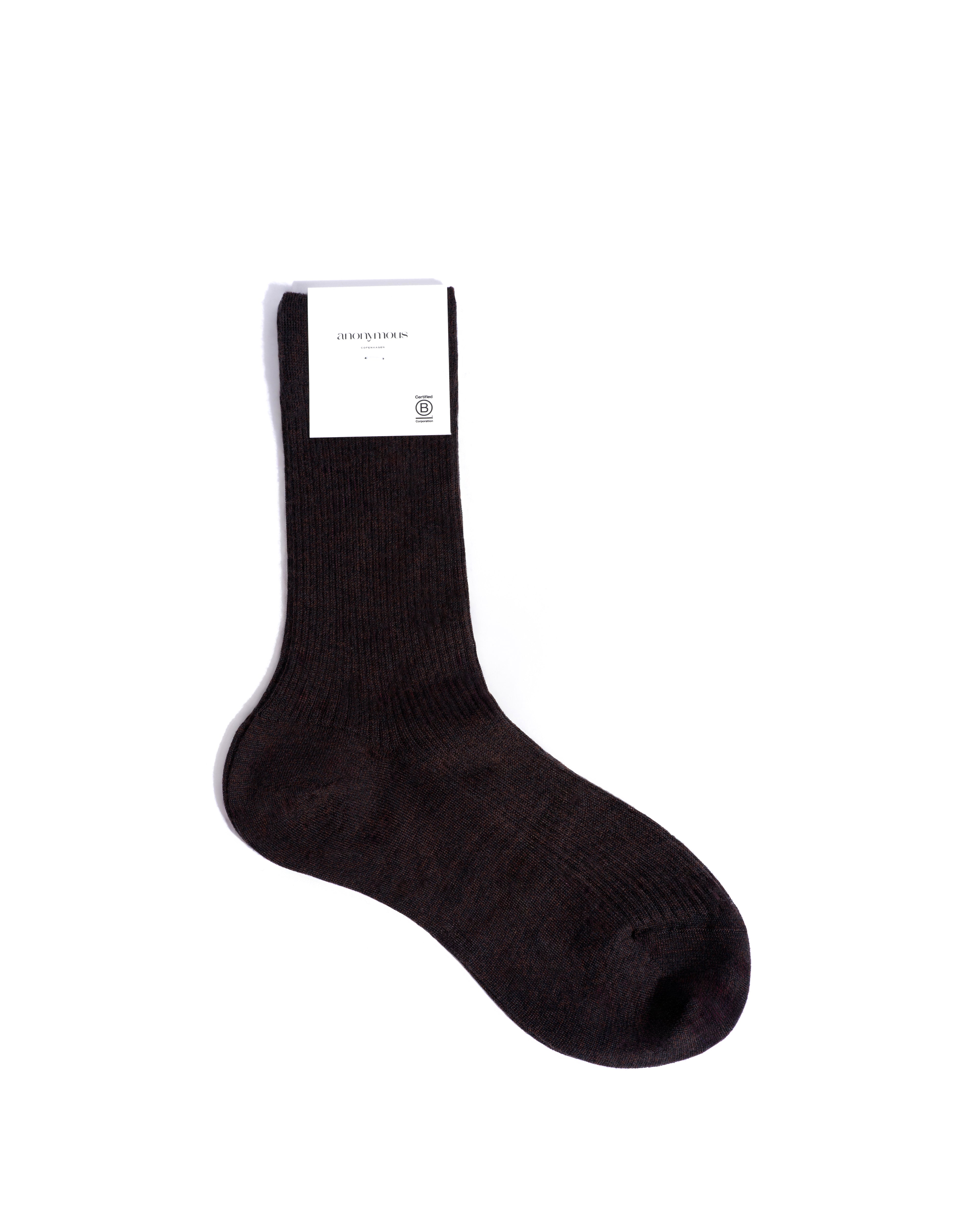 Ines silk cashmere socks 30% silk 70% cashmere Chocolate
