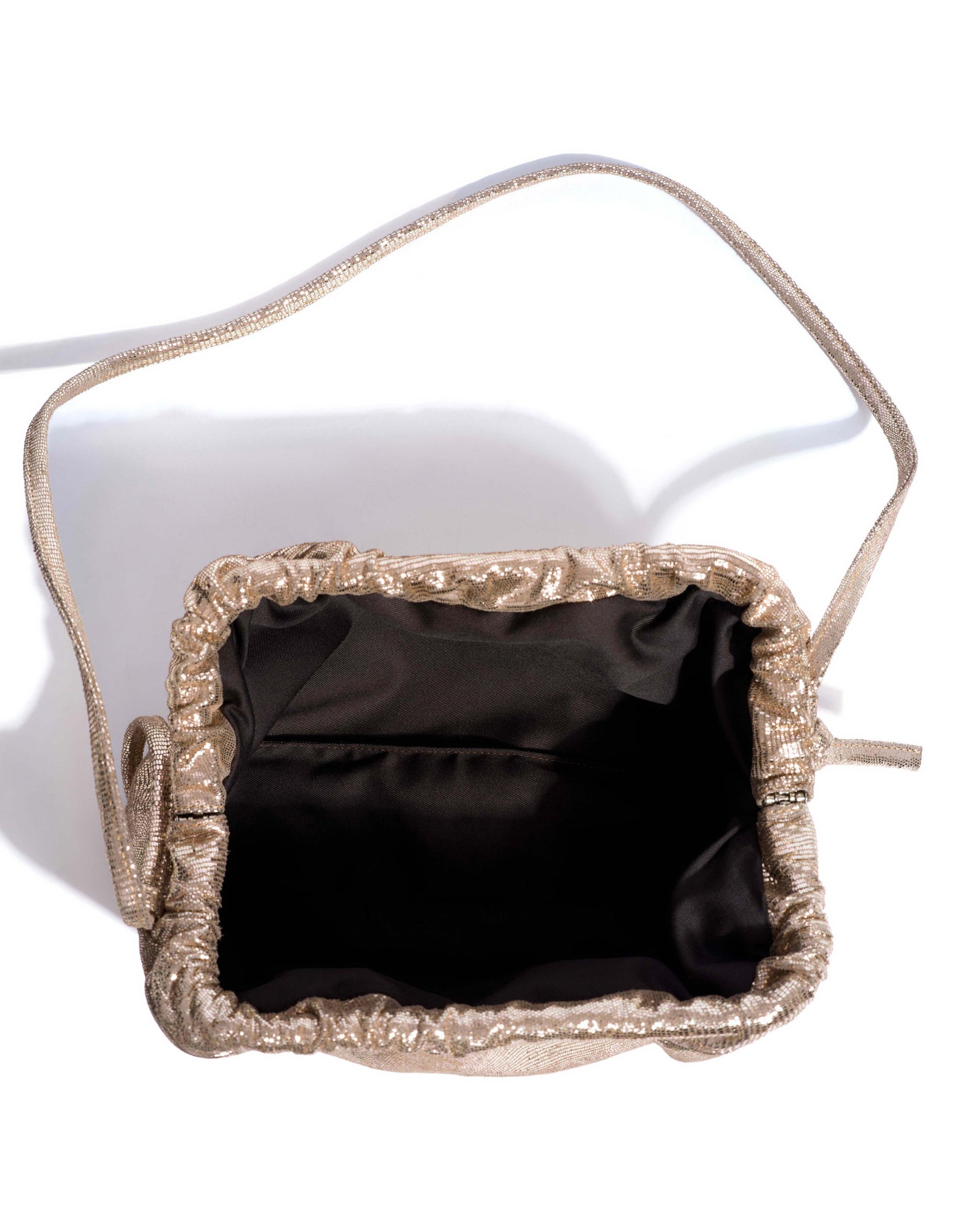 Hally classic cloud bag Lizard metallic goat Vintage champagne