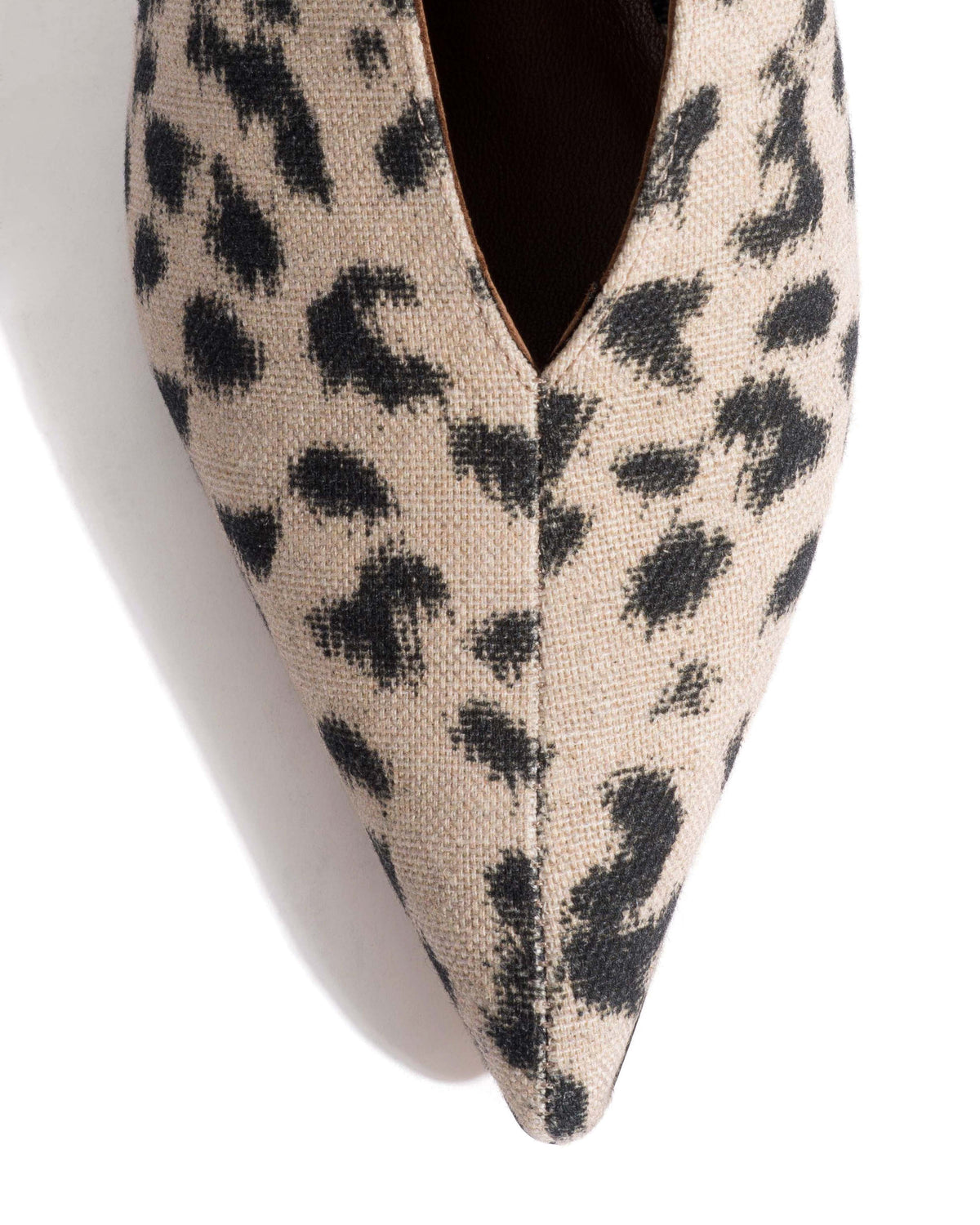 Phia 55 pin Natural cotton-linen Leopard