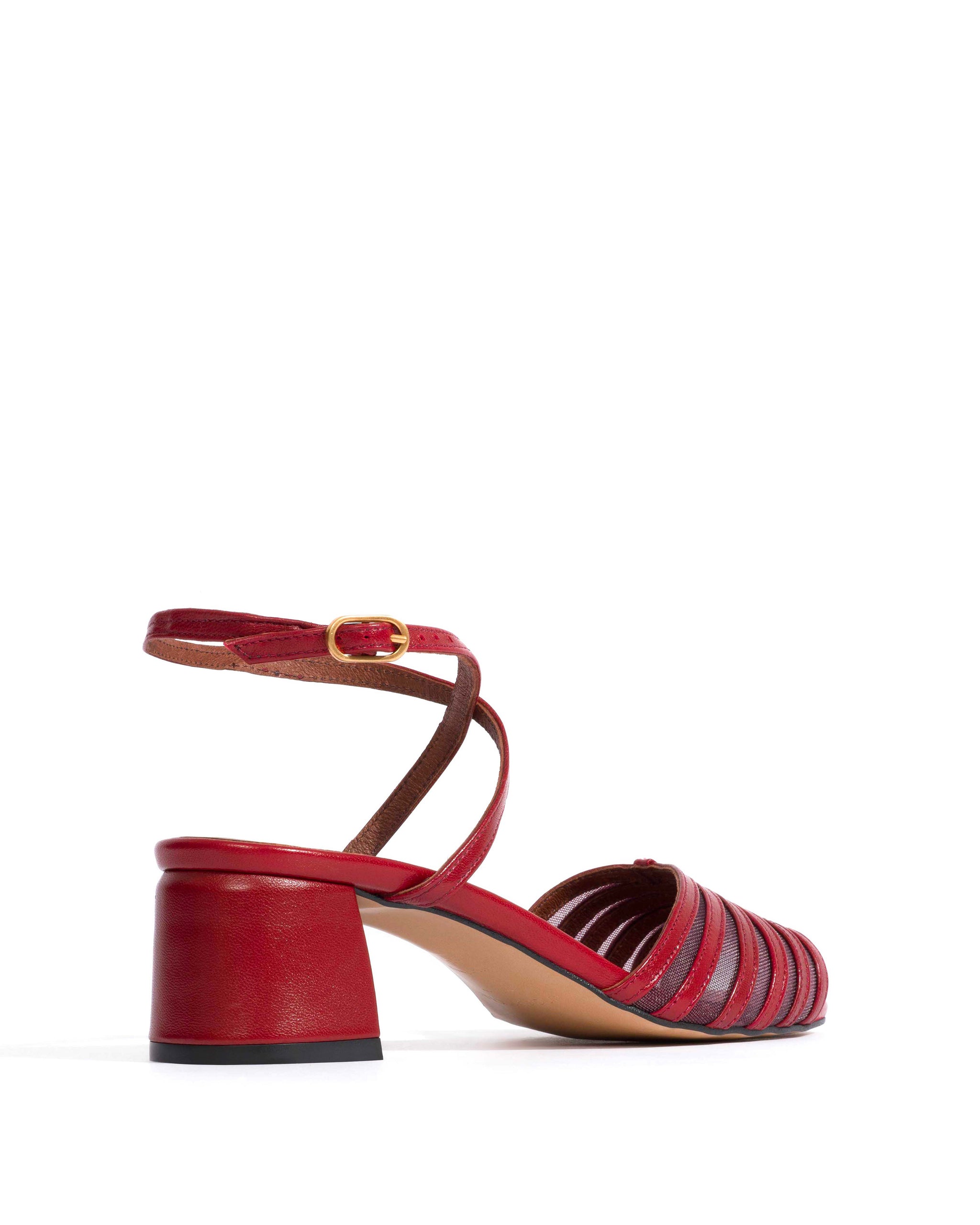 Tangie mesh Shiny lamb & mesh Pomegranate - Anonymous Copenhagen Heels