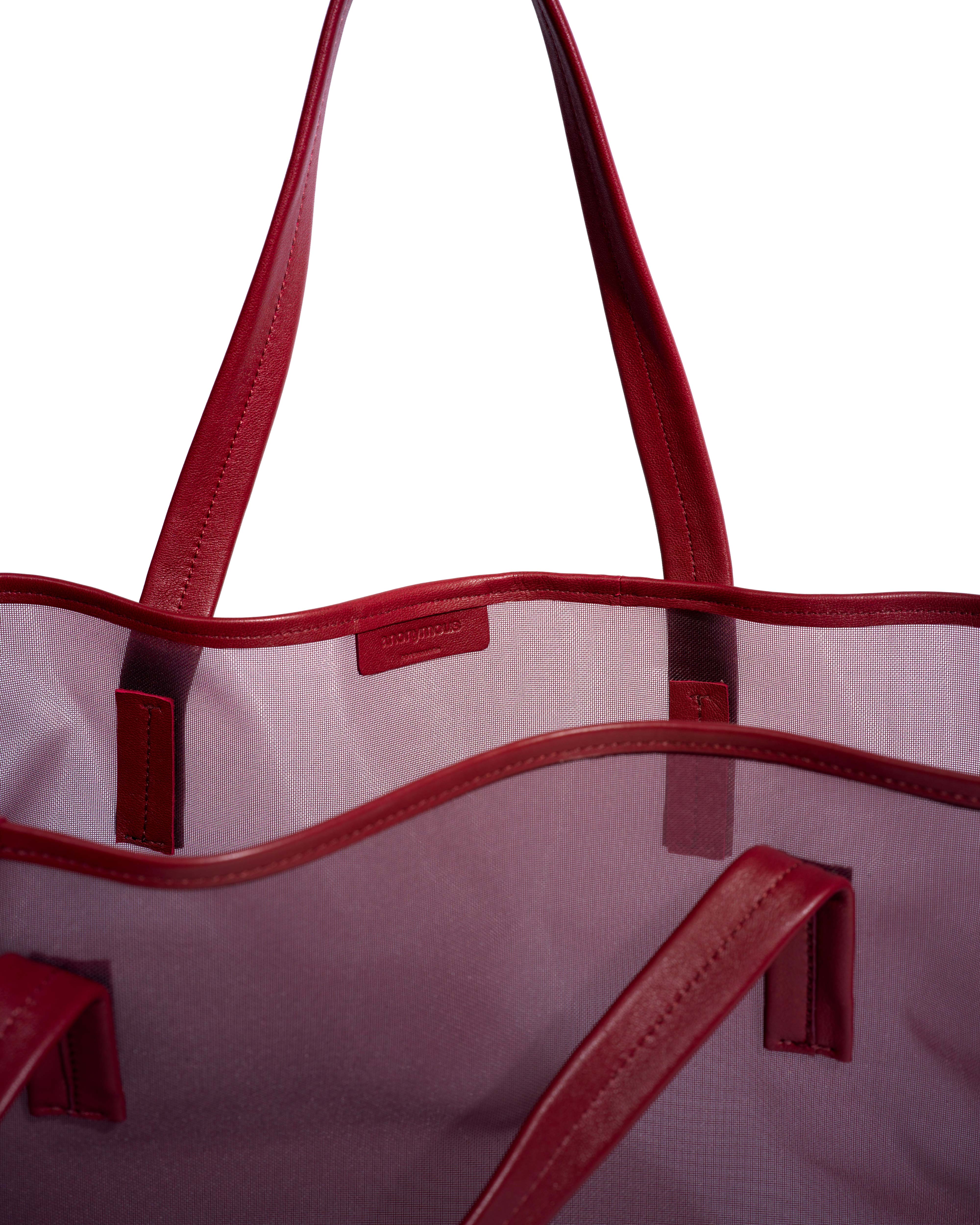 Ruba shopper mesh Shiny lamb & mesh Pomegranate