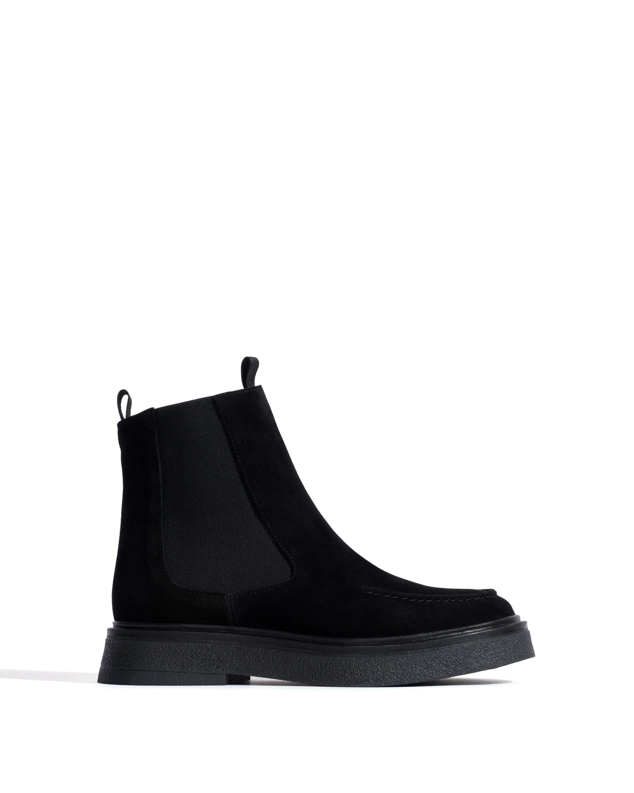 Kikie flat platform Calf suede & sole Black & black