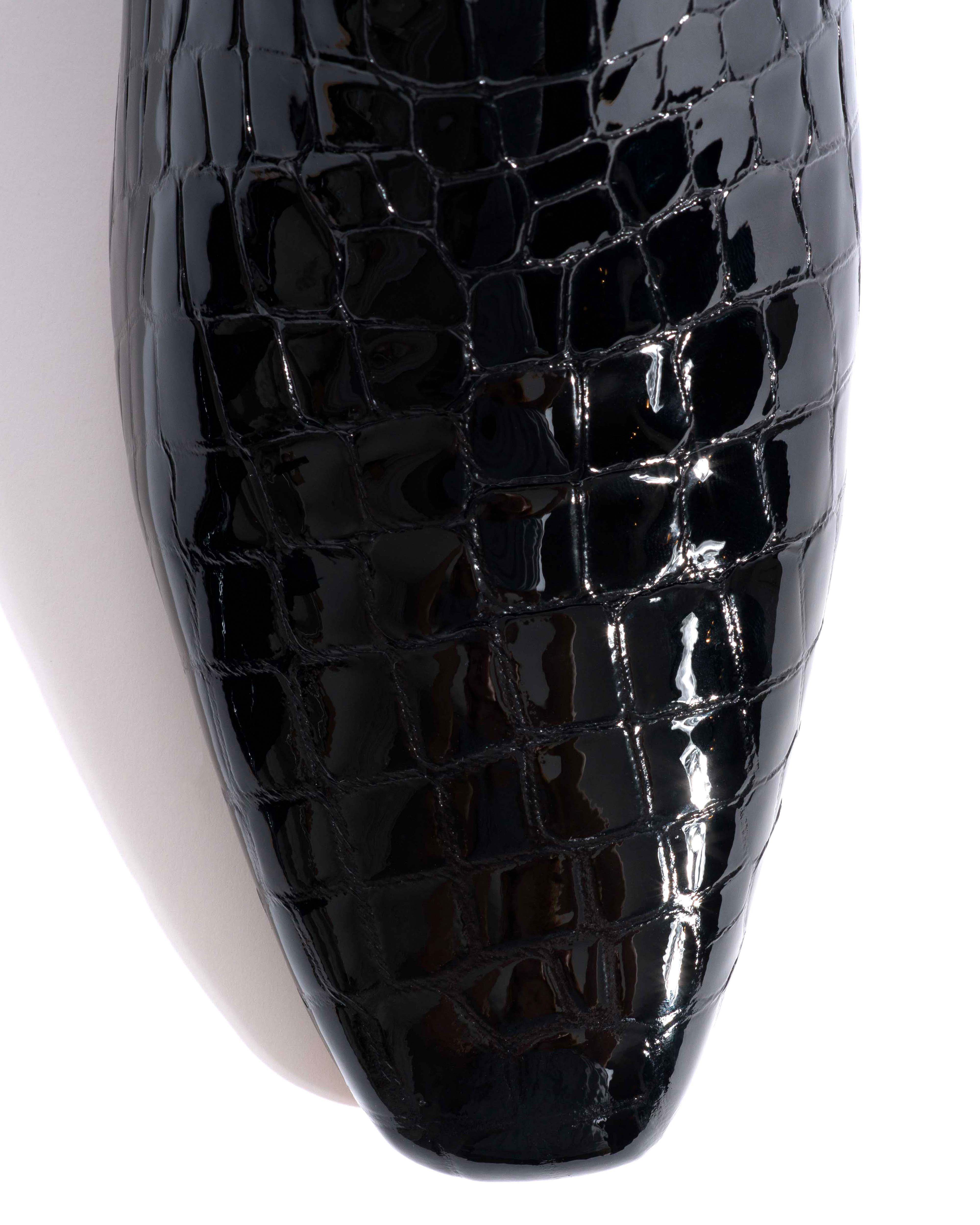 Gaby 40 Polished croco calf Black
