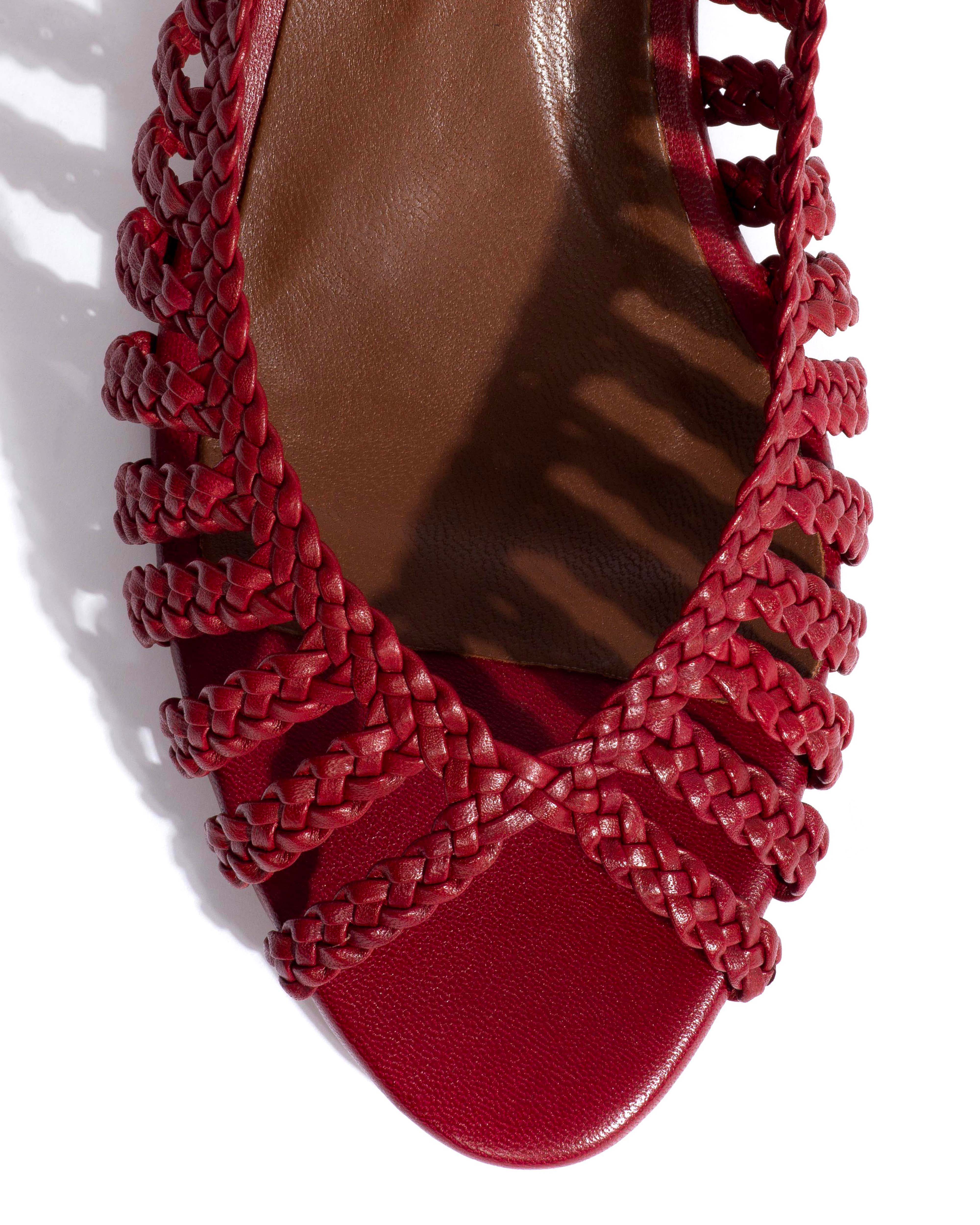 Carminho 40 hand-braided Hand-braided leather Pomegranate