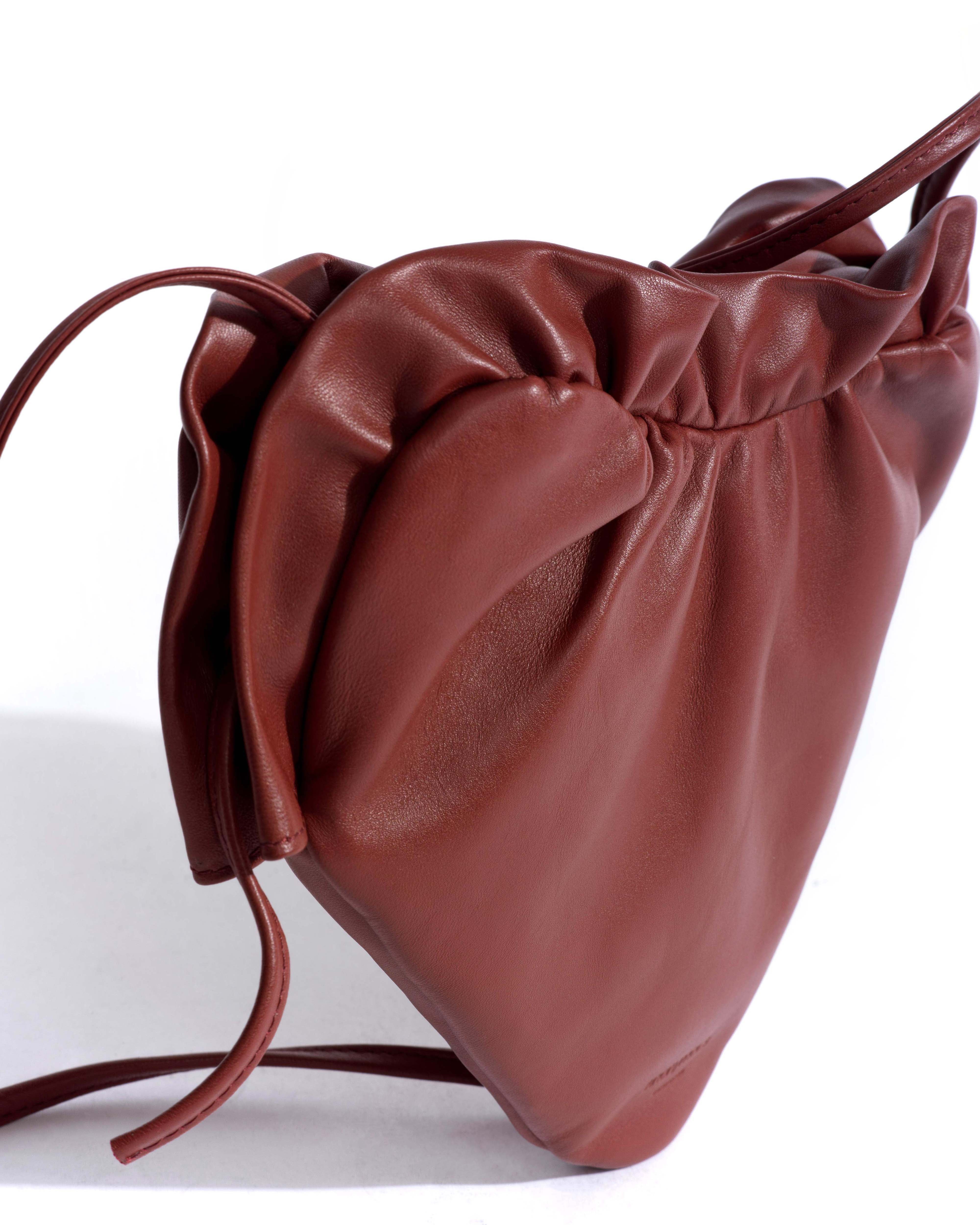 Zally heart bag Shiny lamb Terracotta