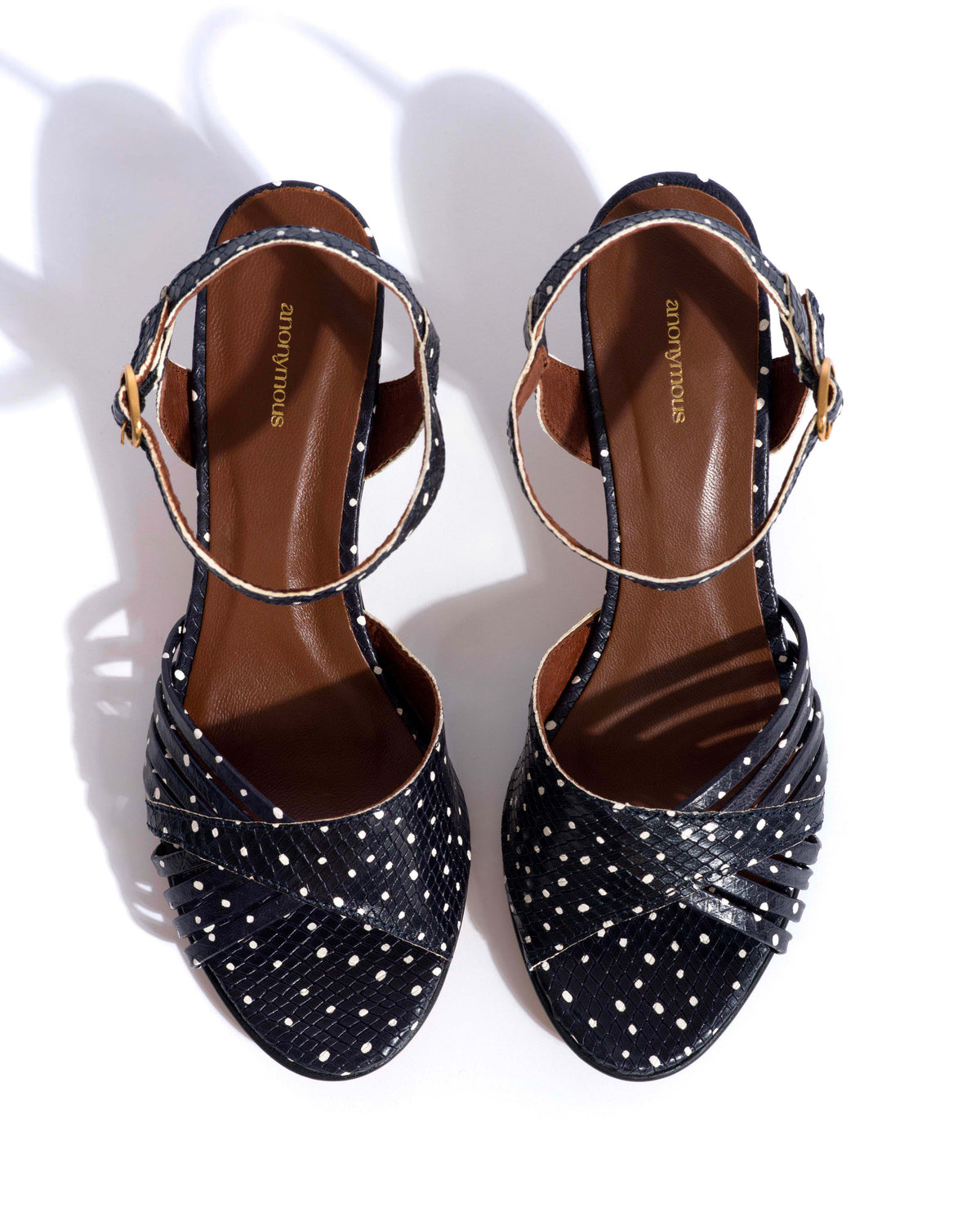 Hermine 50 stiletto Spotted snake calf Midnight blue