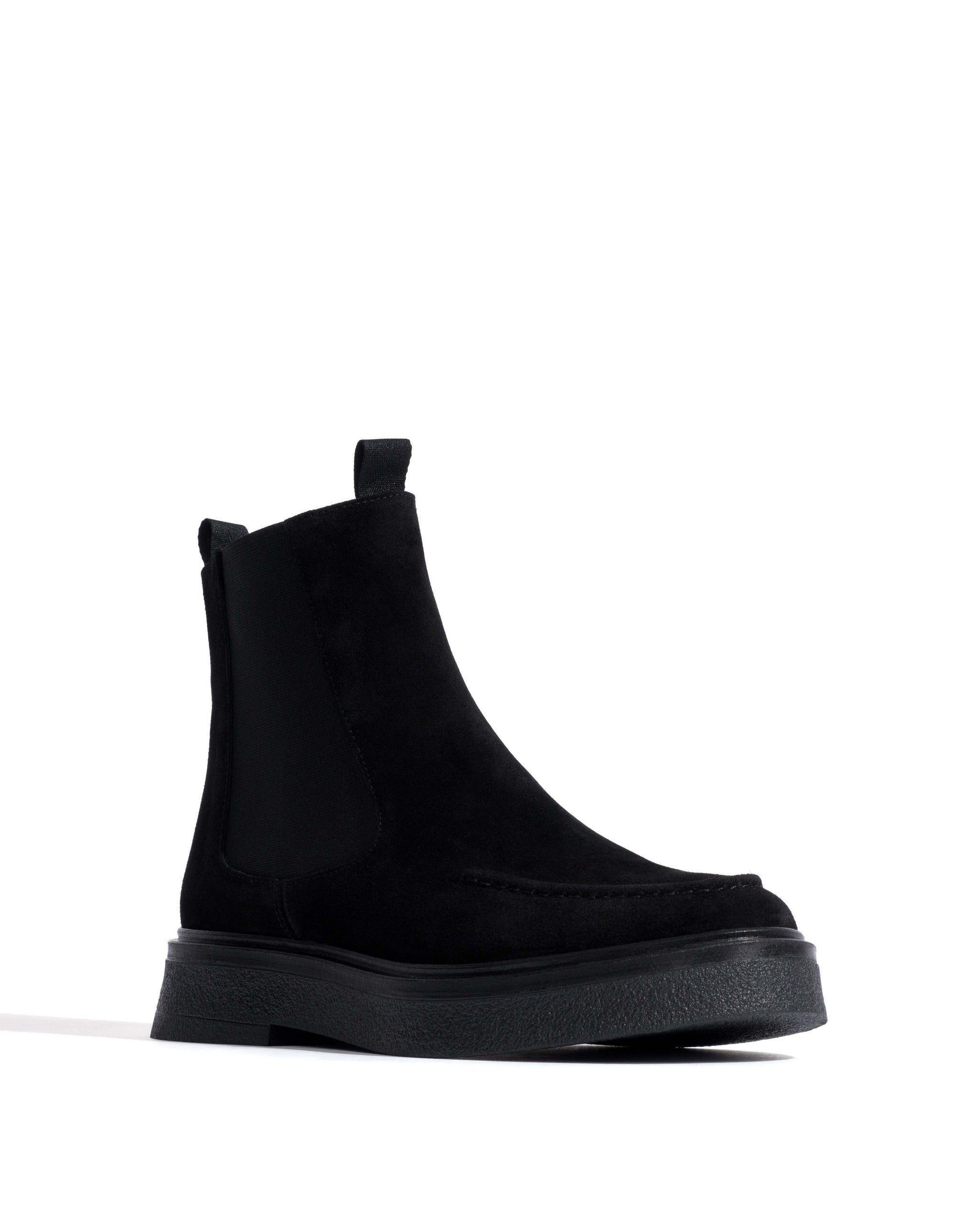 Kikie flat platform Calf suede & sole Black & black