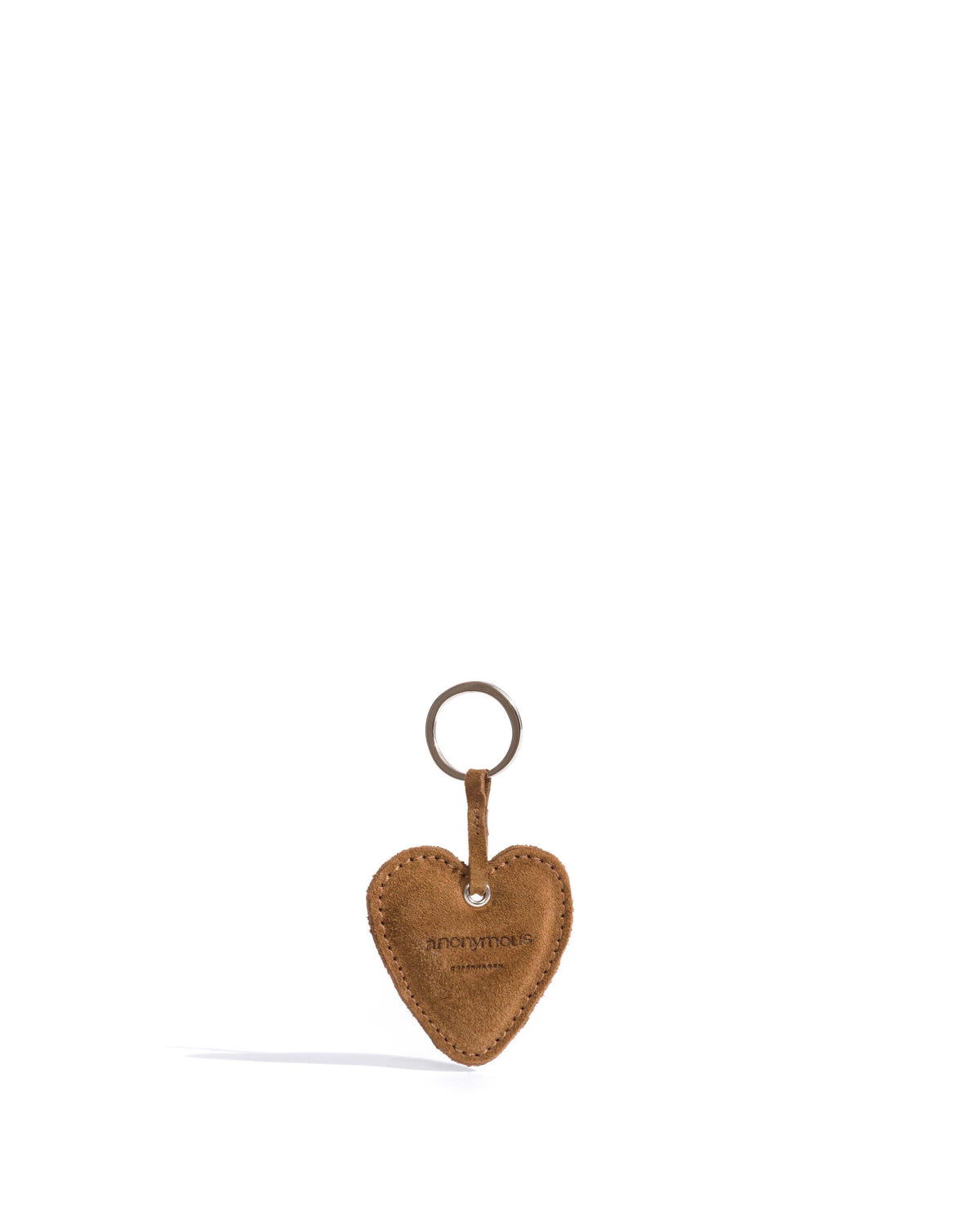 Heart keyring Calf suede Cinnamon