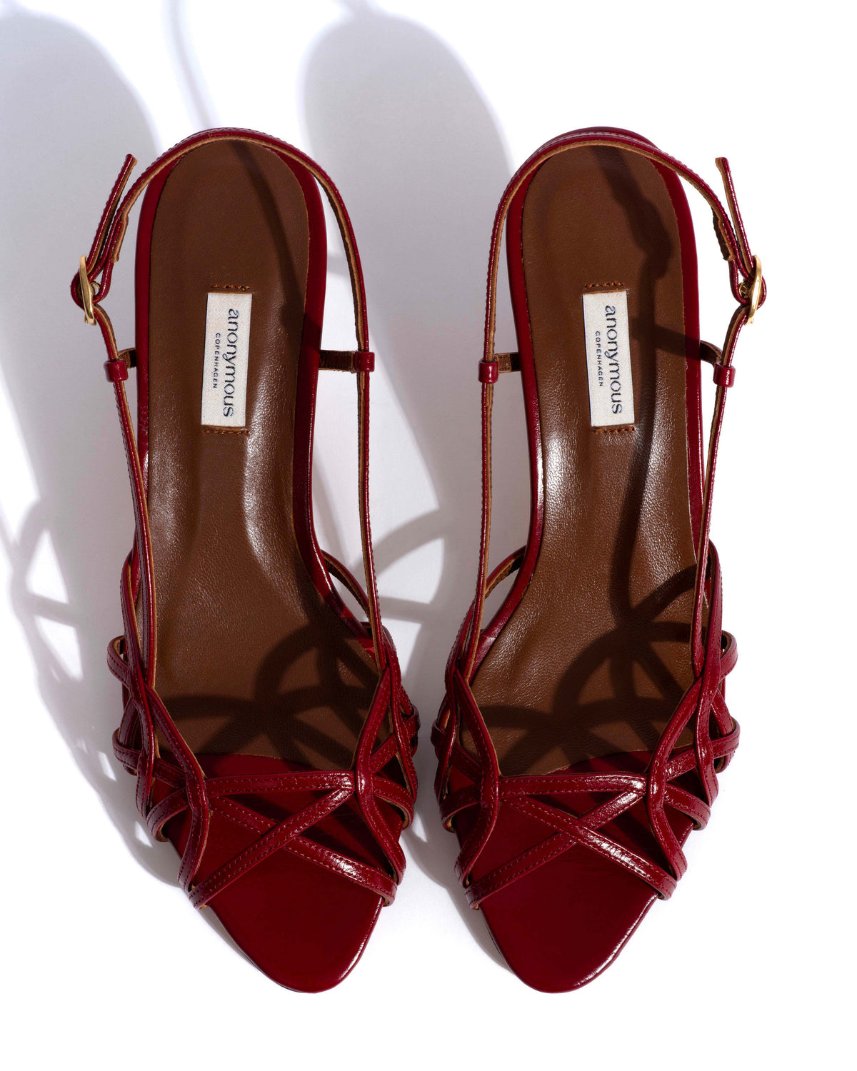 Scarlett 50 kitten Crinkled polished goat Pomegranate