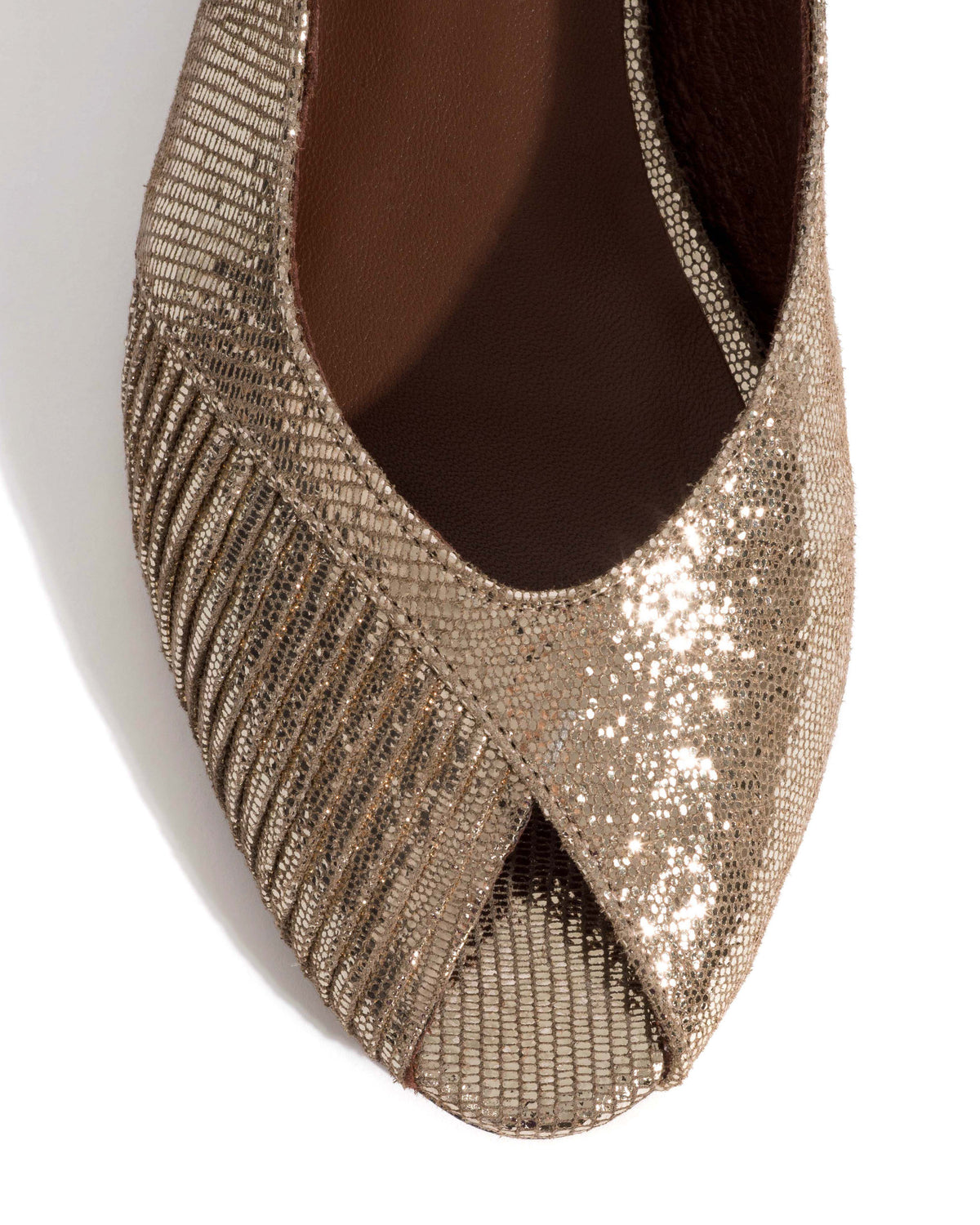 Cassandra 25 Lizard metallic goat Vintage champagne