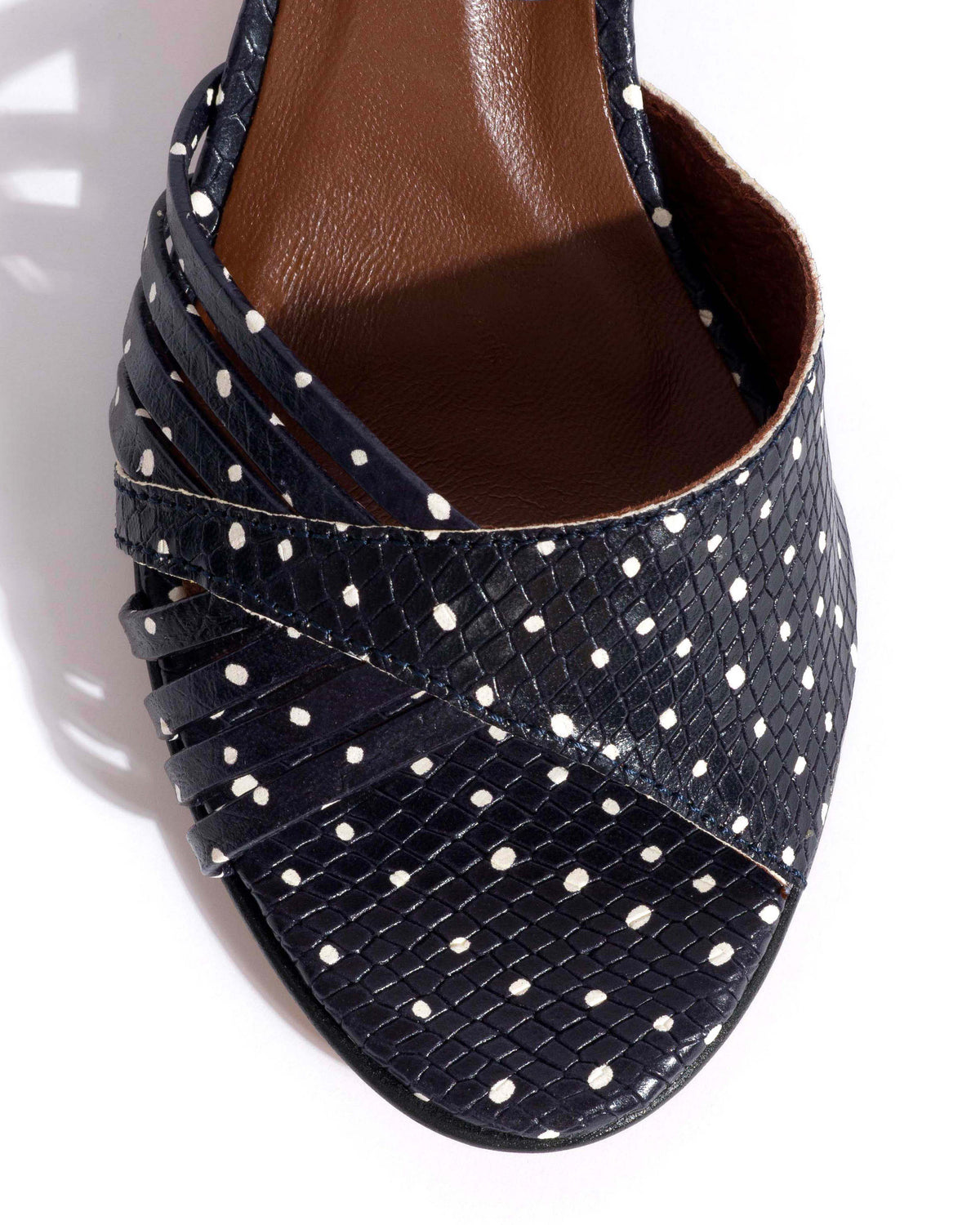 Hermine 50 stiletto Spotted snake calf Midnight blue