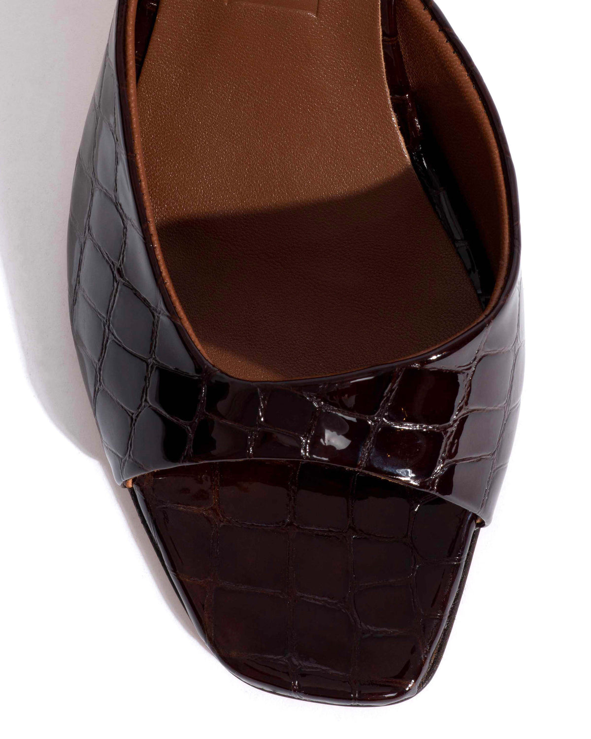 Mazy 75 Polished croco calf Coffee brown