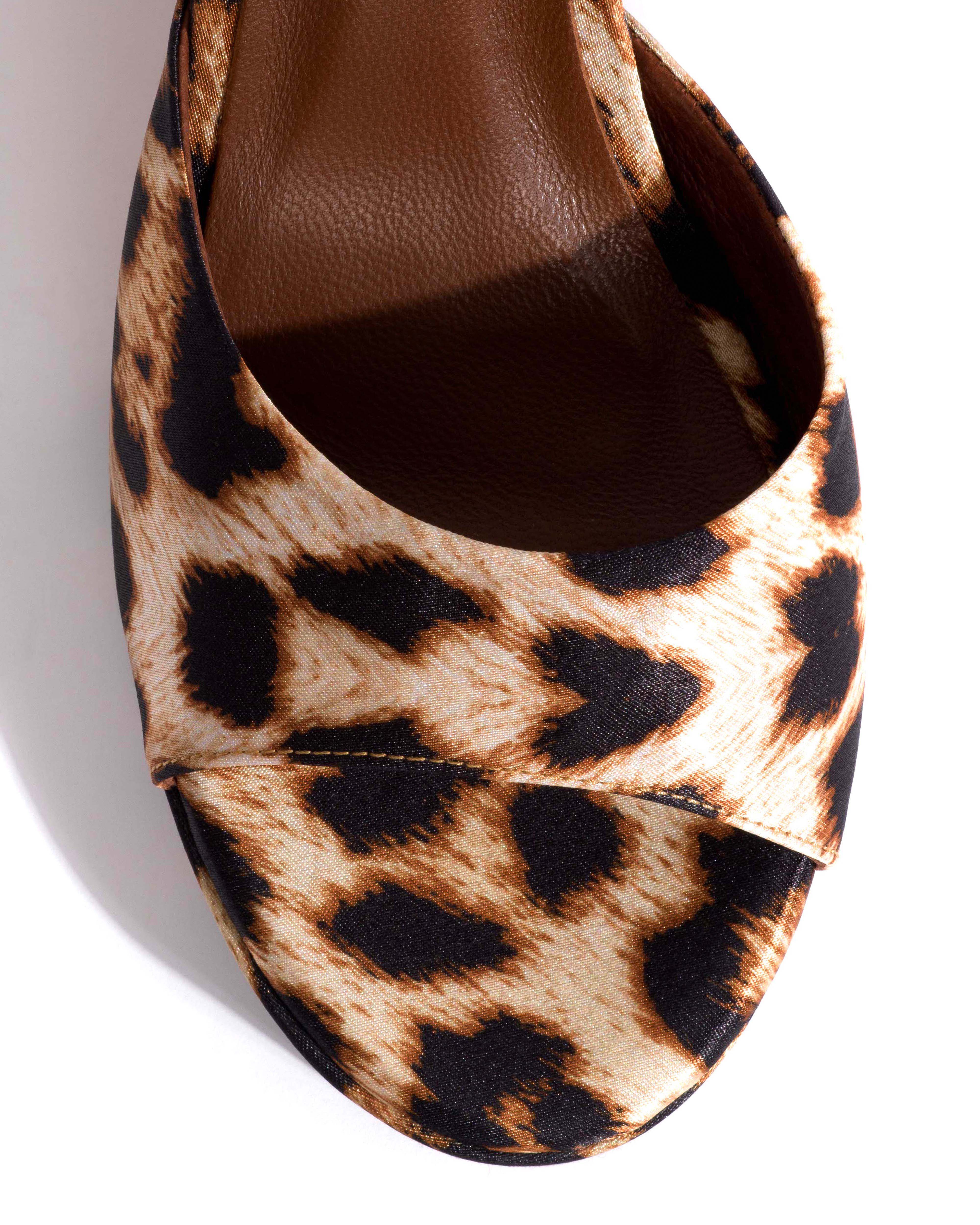 Jolie 85 platform Satin print Leopard