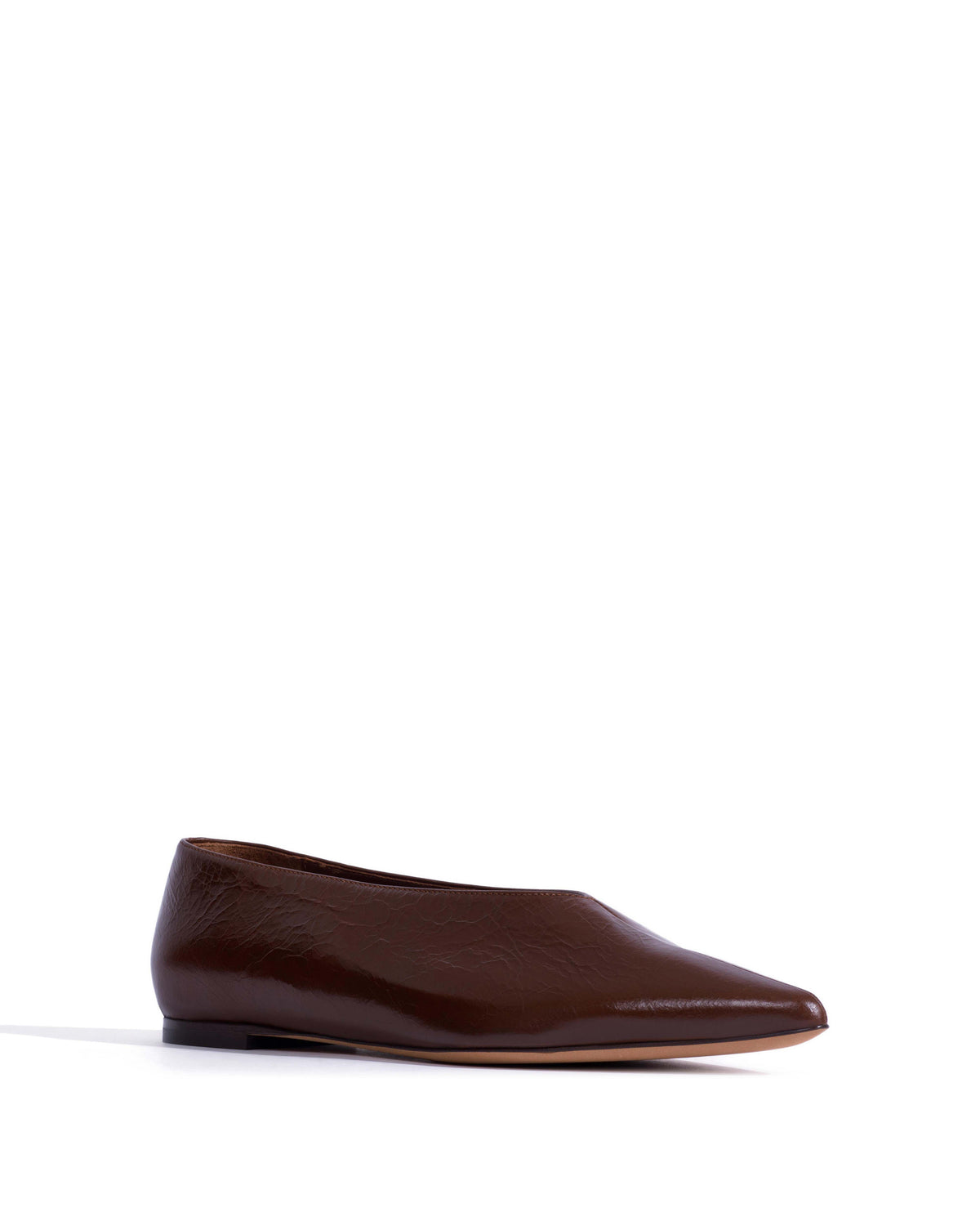 Phia 10 Crinkled polished goat Caramel brown