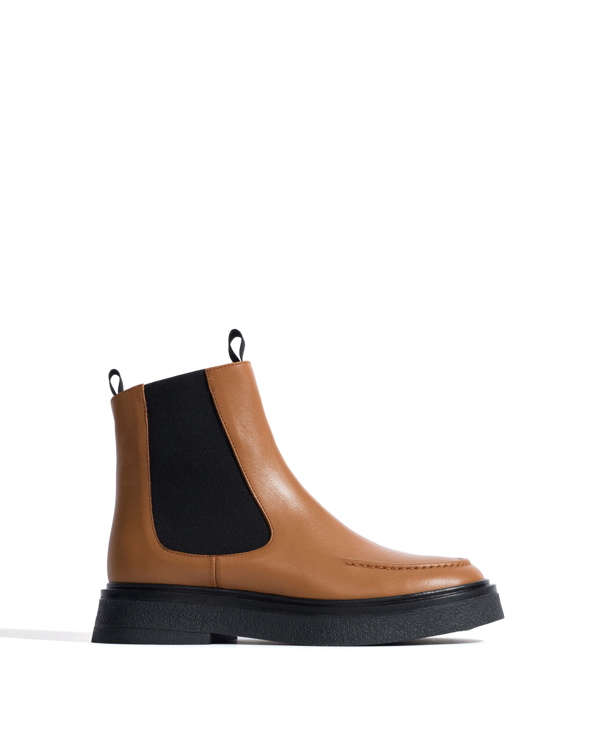 Kikie flat platform Soft calf & sole Camel & black