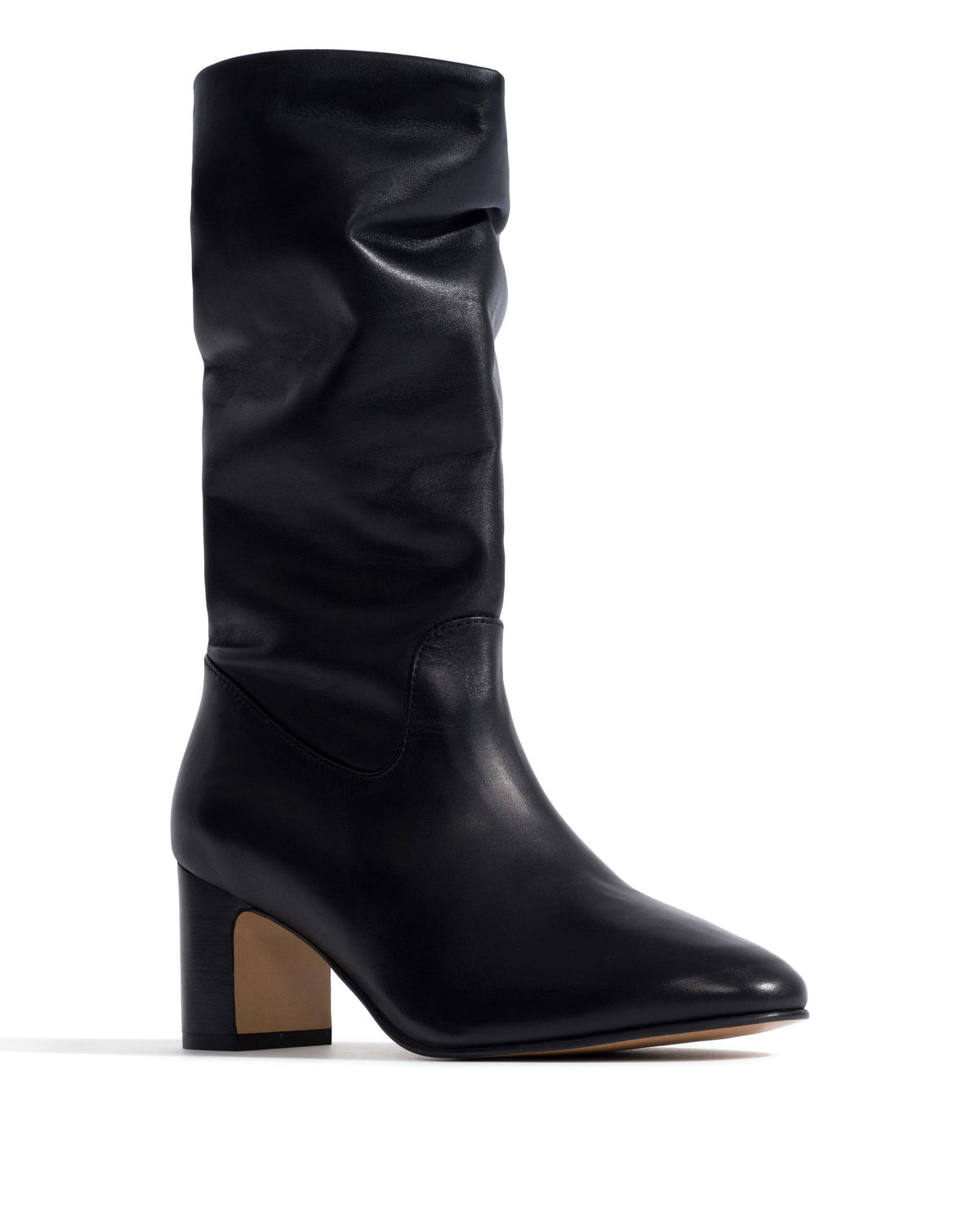 Cacha 55 stacked Soft calf Black
