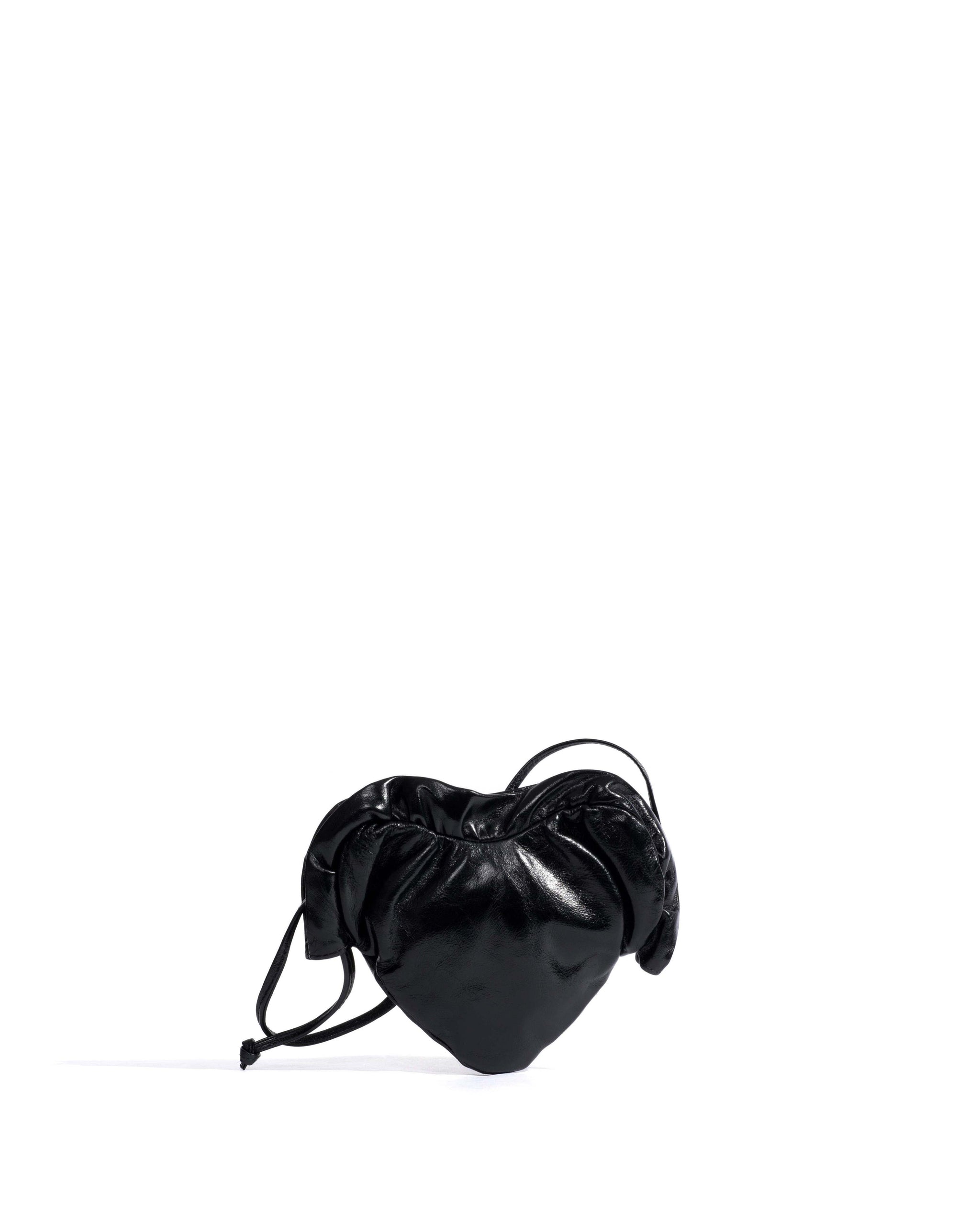 Zally petite heart bag Crinkled polished goat Black - Anonymous Copenhagen Bags