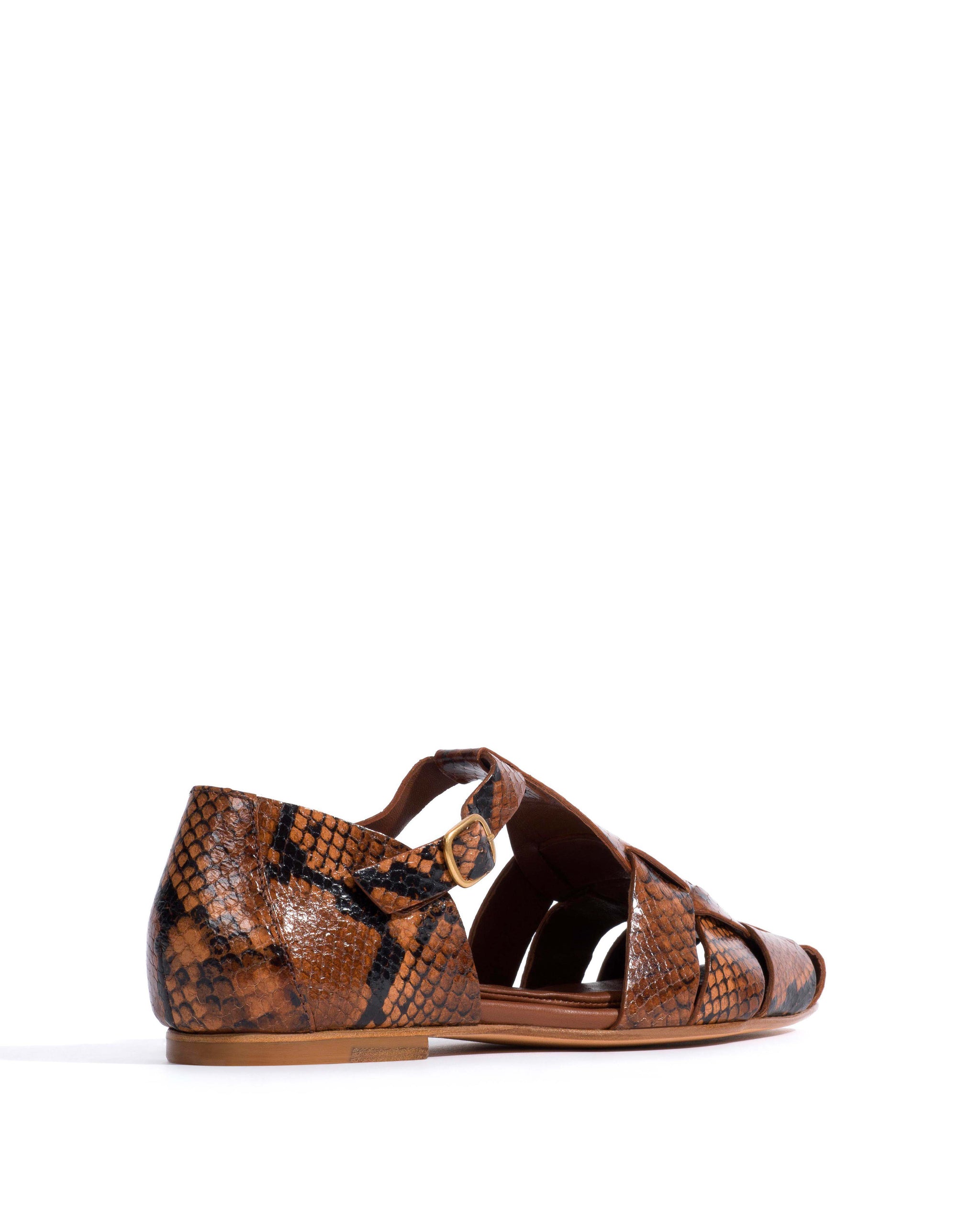 Lain flats Snake calf Hazelnut - Anonymous Copenhagen Shoes