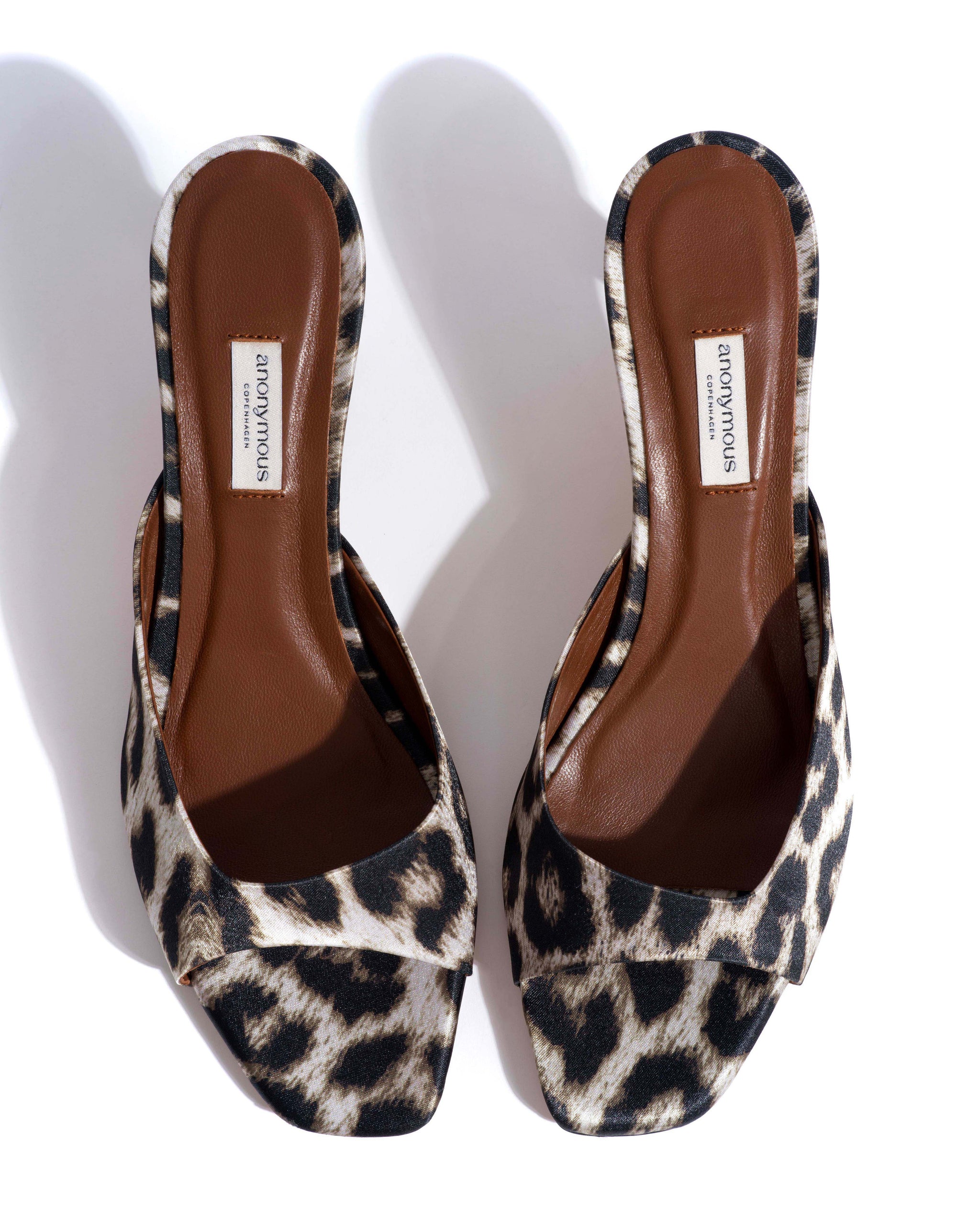 Mazy 55 Satin print Snow leopard - Anonymous Copenhagen Heels