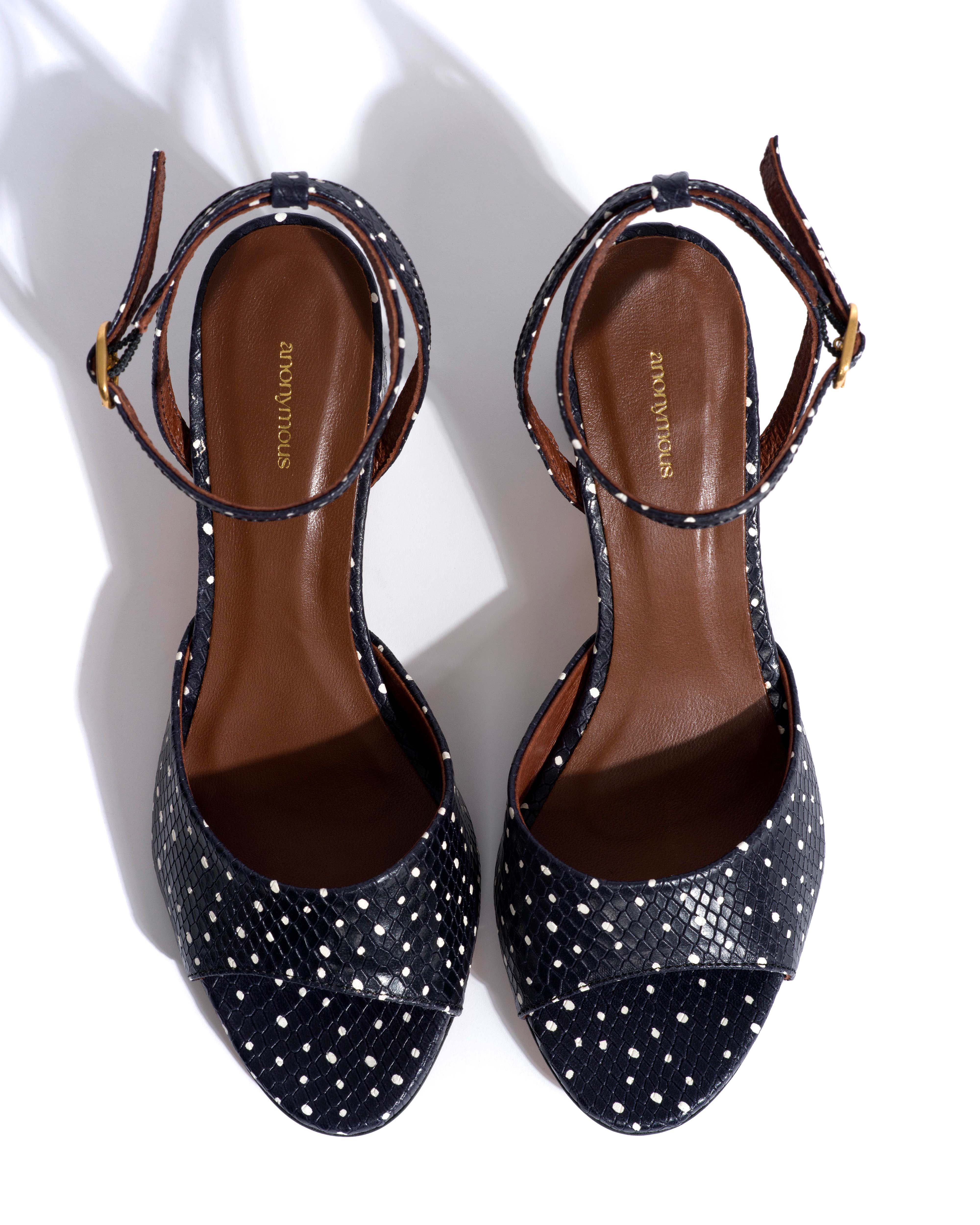 Jolie 55 Spotted snake calf Midnight blue