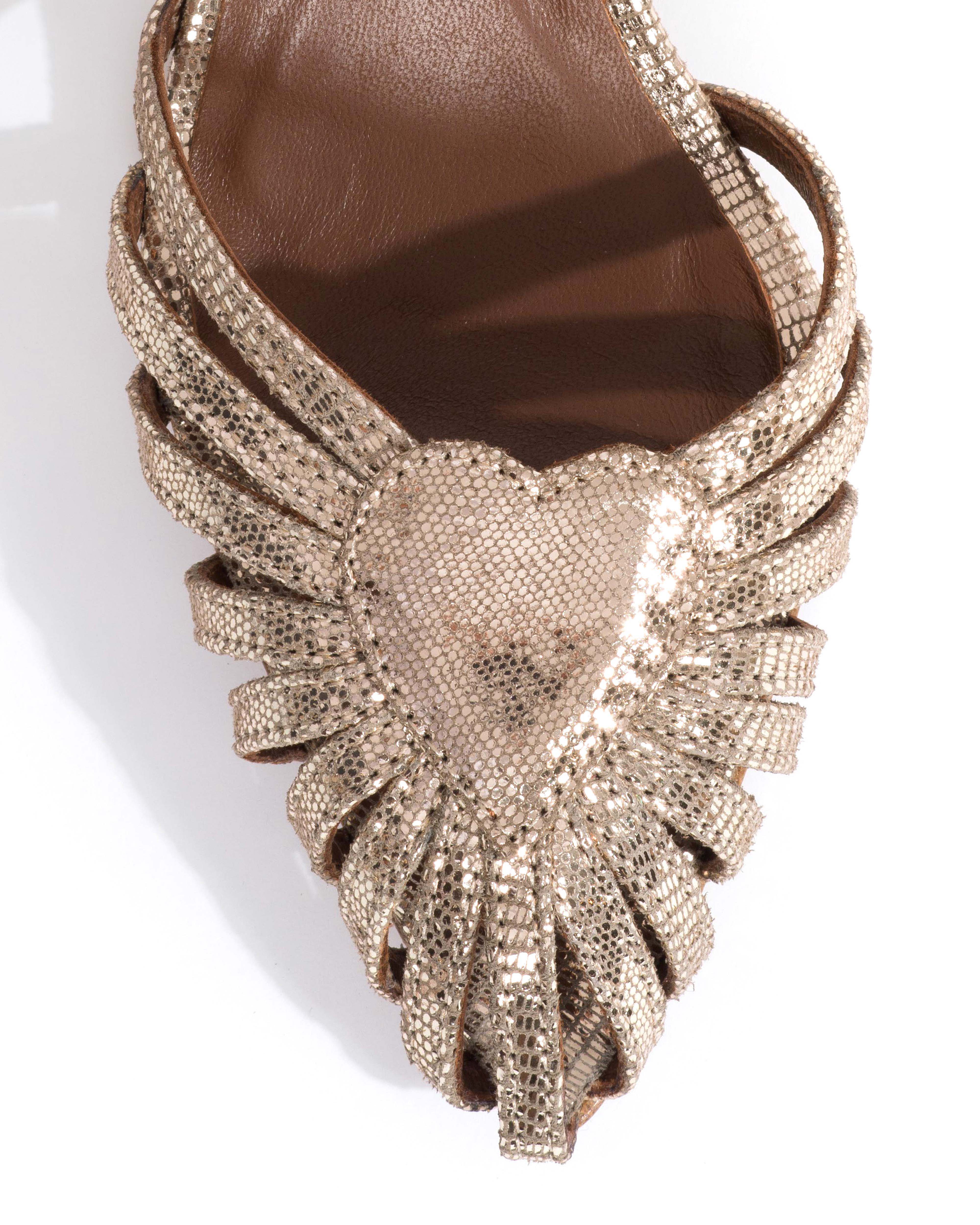 Keesha 55 Lizard metallic goat Vintage champagne