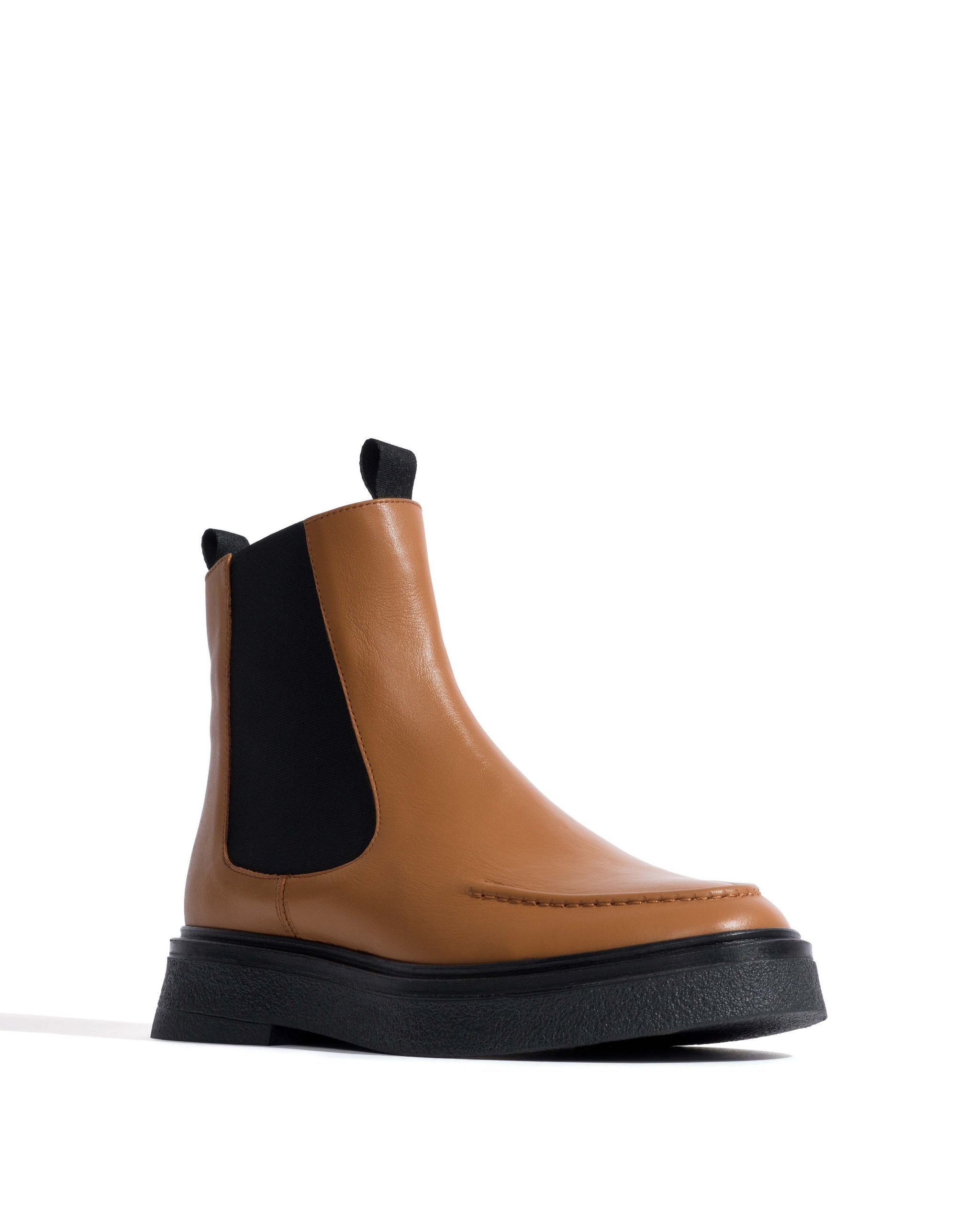 Kikie flat platform Soft calf & sole Camel & black