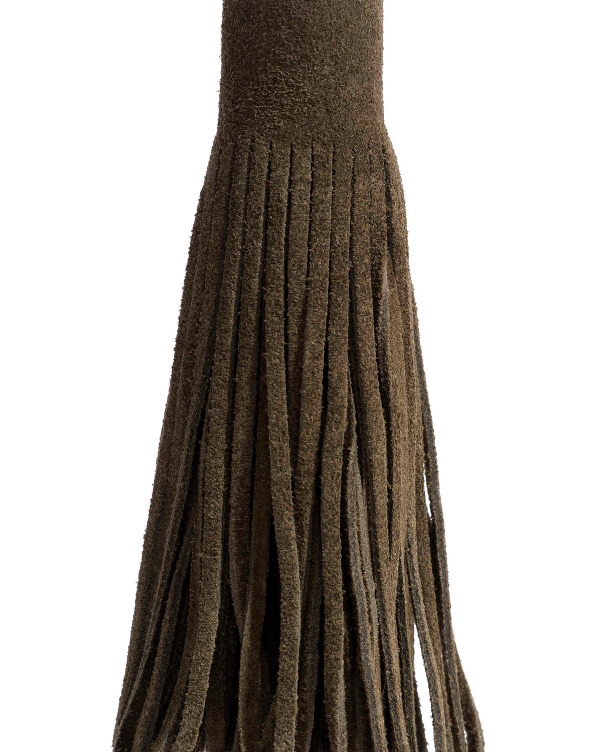 Katty fringe keyring Calf suede Moss green