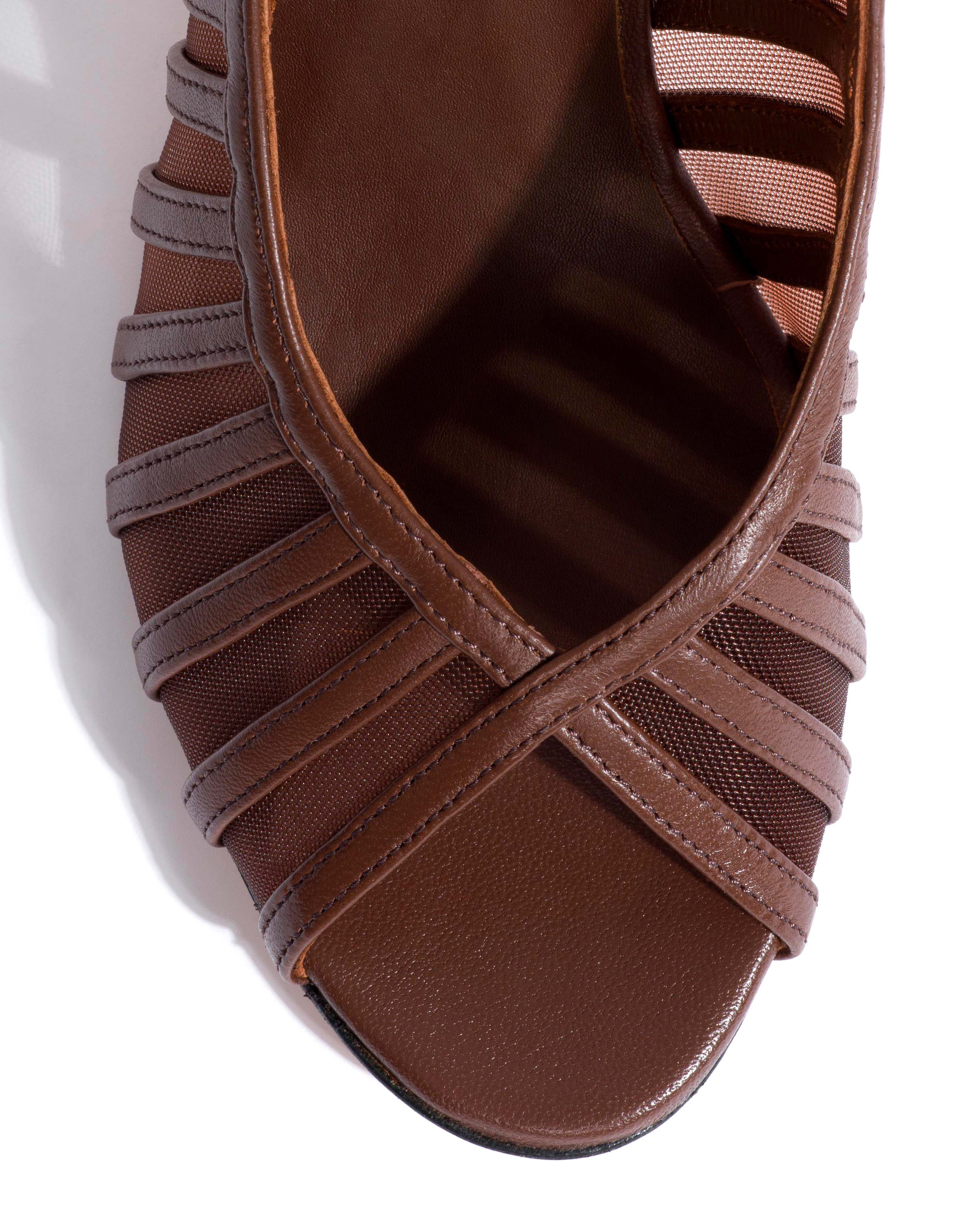 Carminho 75 mesh Shiny lamb & mesh Chocolate