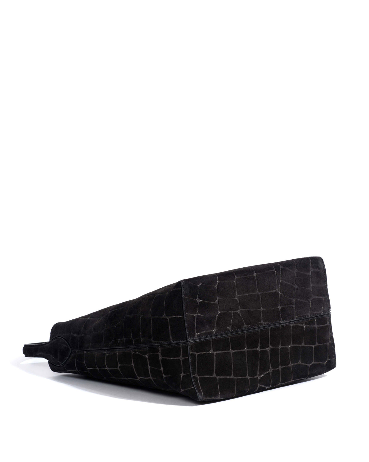 Versa everyday bag Croco calf suede Black