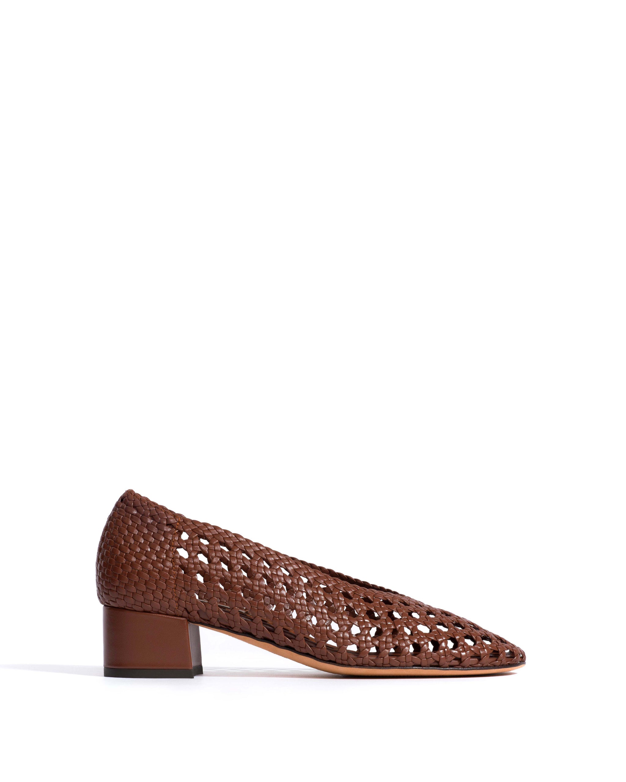 Sessi 40 hand-braided Hand-braided leather Chocolate - Anonymous Copenhagen Heels